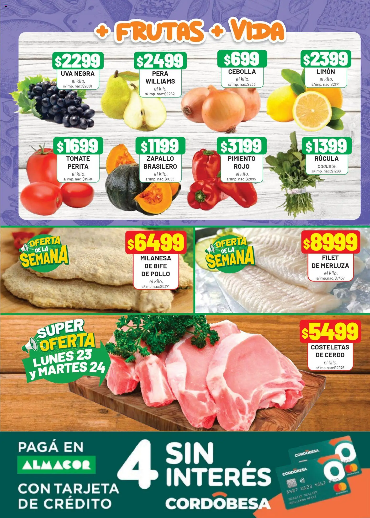 Almacor catálogo │ válido desde el 19.03.2026 | Página: 3 | Productos: Pollo, Cebolla, Milanesa, Tomate