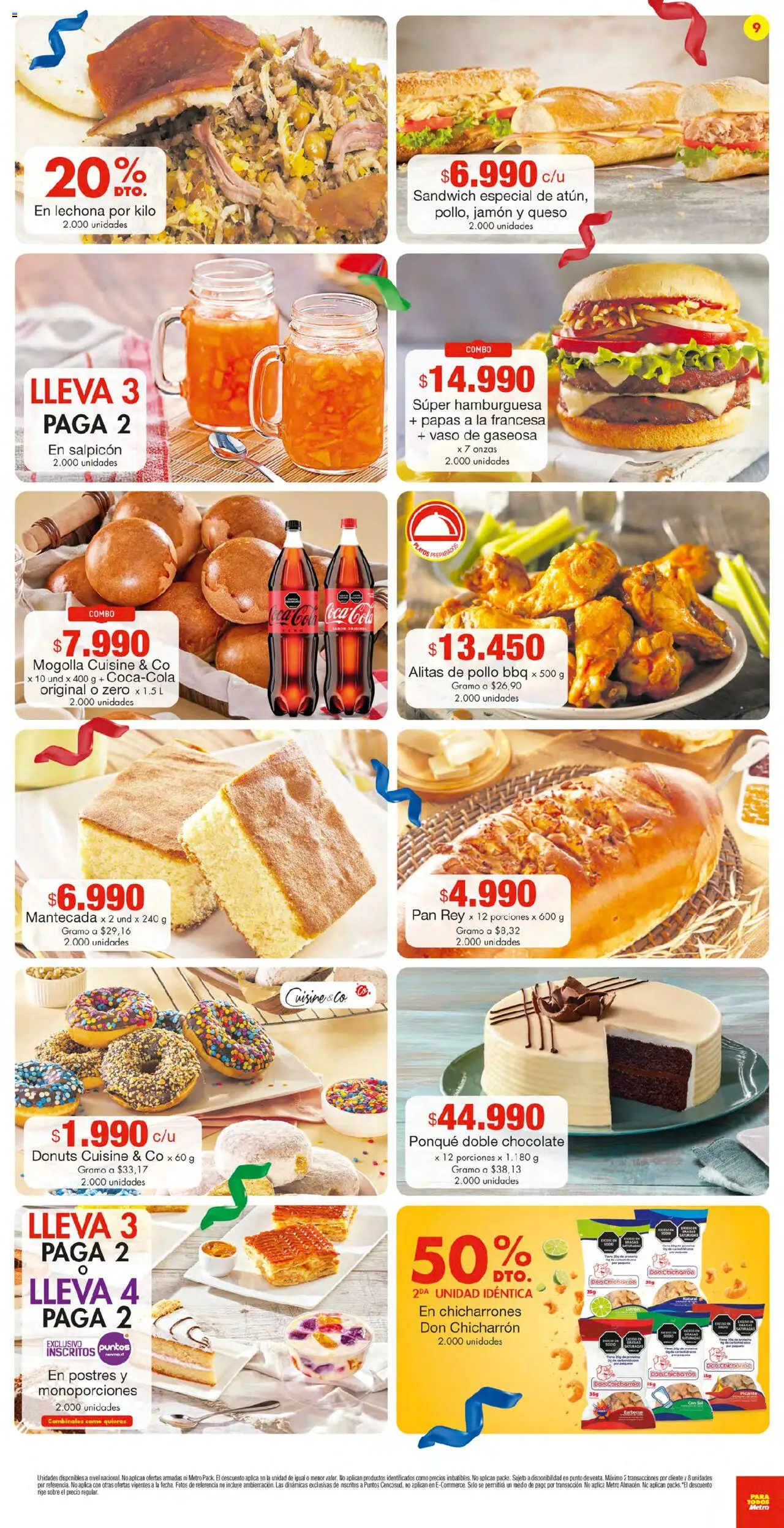 Metro revista - valida desde el 11.09.2025 | Página: 9 | Productos: Gaseosa, Plátano, Queso, Jamón
