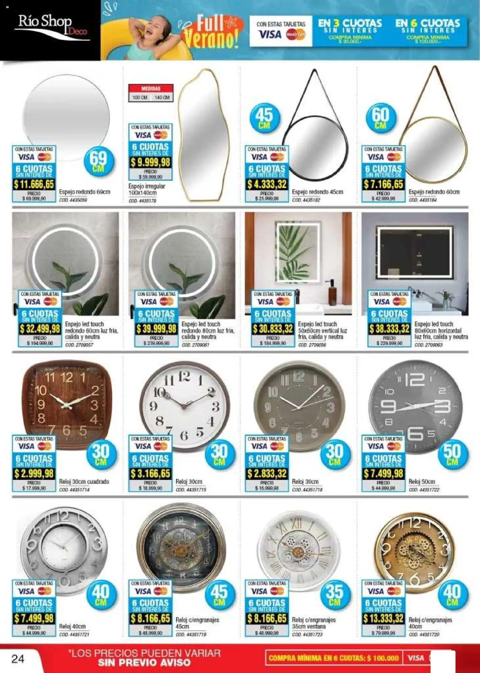 Río Shop Deco catálogo │ válido desde el 02.02.2026 | Página: 24 | Productos: Reloj, Espejo