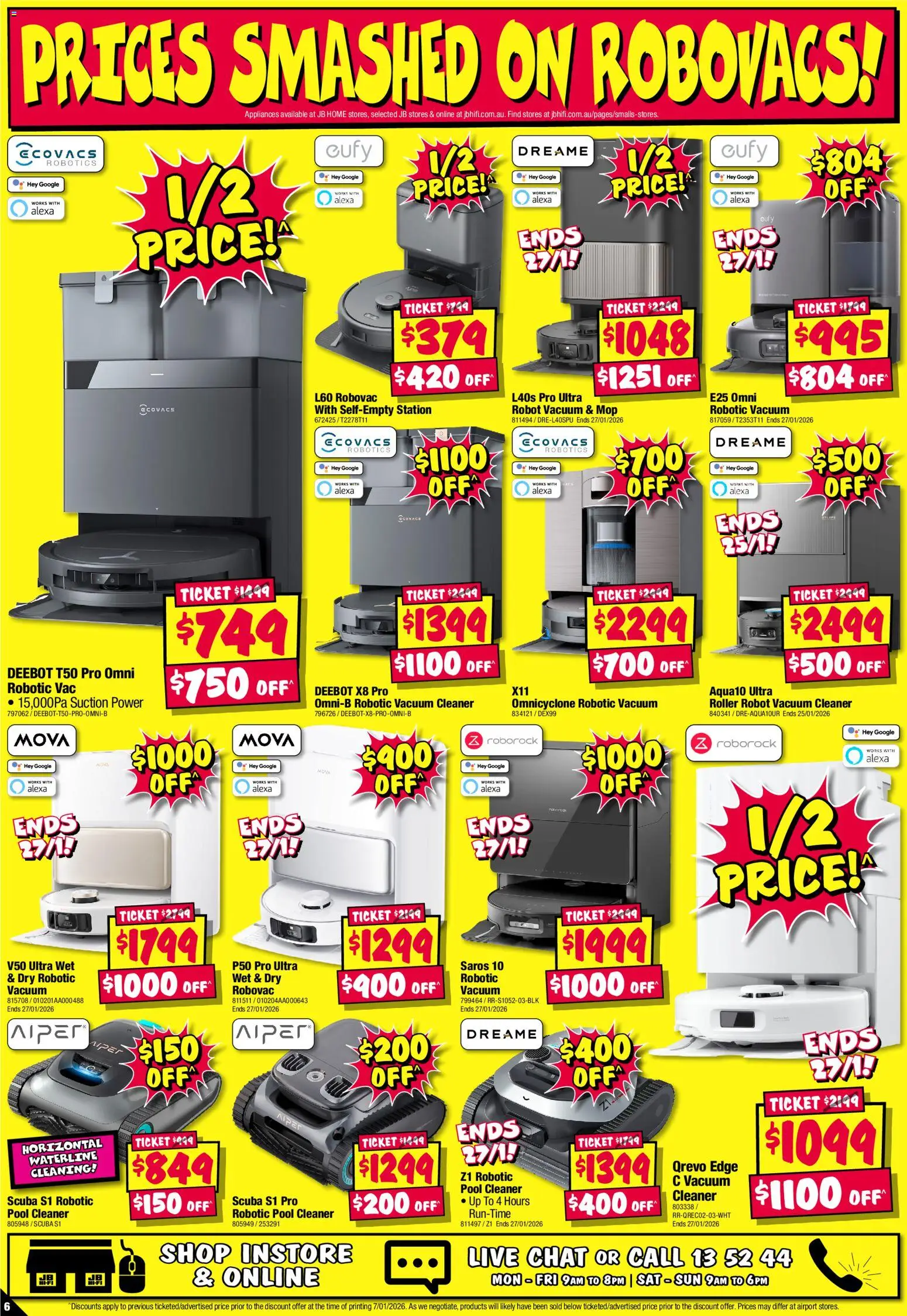JB Hi-Fi catalogue - valid from 15.01.2026 | Page: 6 | Products: Cleaner, Robotic vacuum cleaner, Vacuum cleaner, Robot