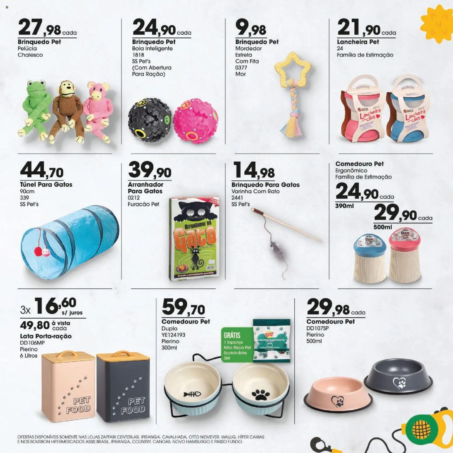 Zaffari Folheto - válido de 23.04.2026 | Página: 3 | Produtos: Lancheira, Pelúcia, Fita, Comedouro