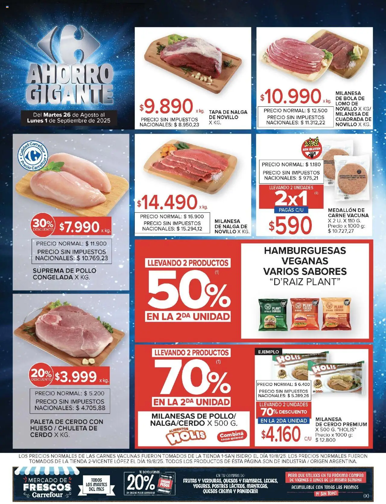 Carrefour ofertas │ válido desde el 26.08.2025 | Página: 14 | Productos: Pollo, Milanesa, Cerdo, Crema