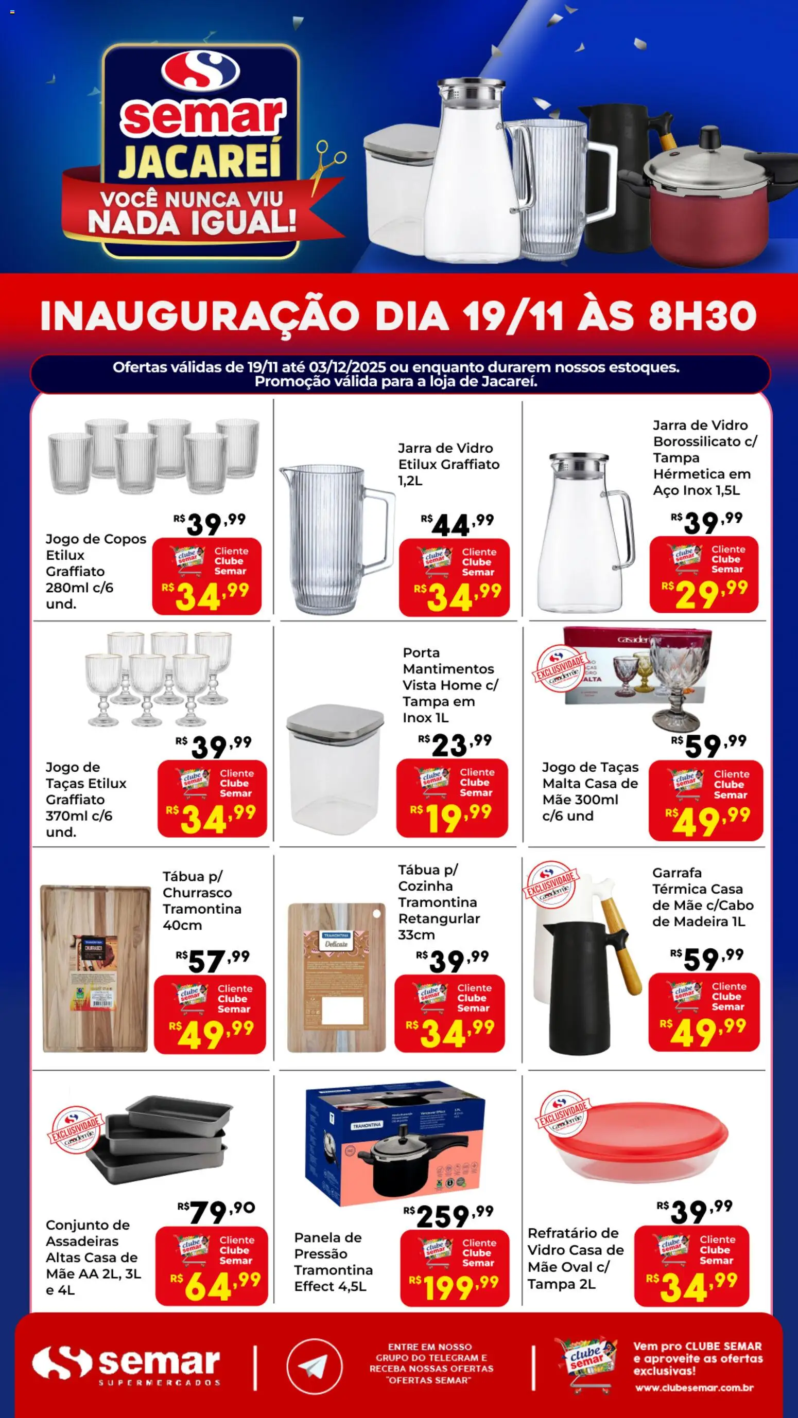 Semar Supermercado Folheto - válido de 19.11.2025 | Página: 1 | Produtos: Panela, Taças, Jarra, Copos