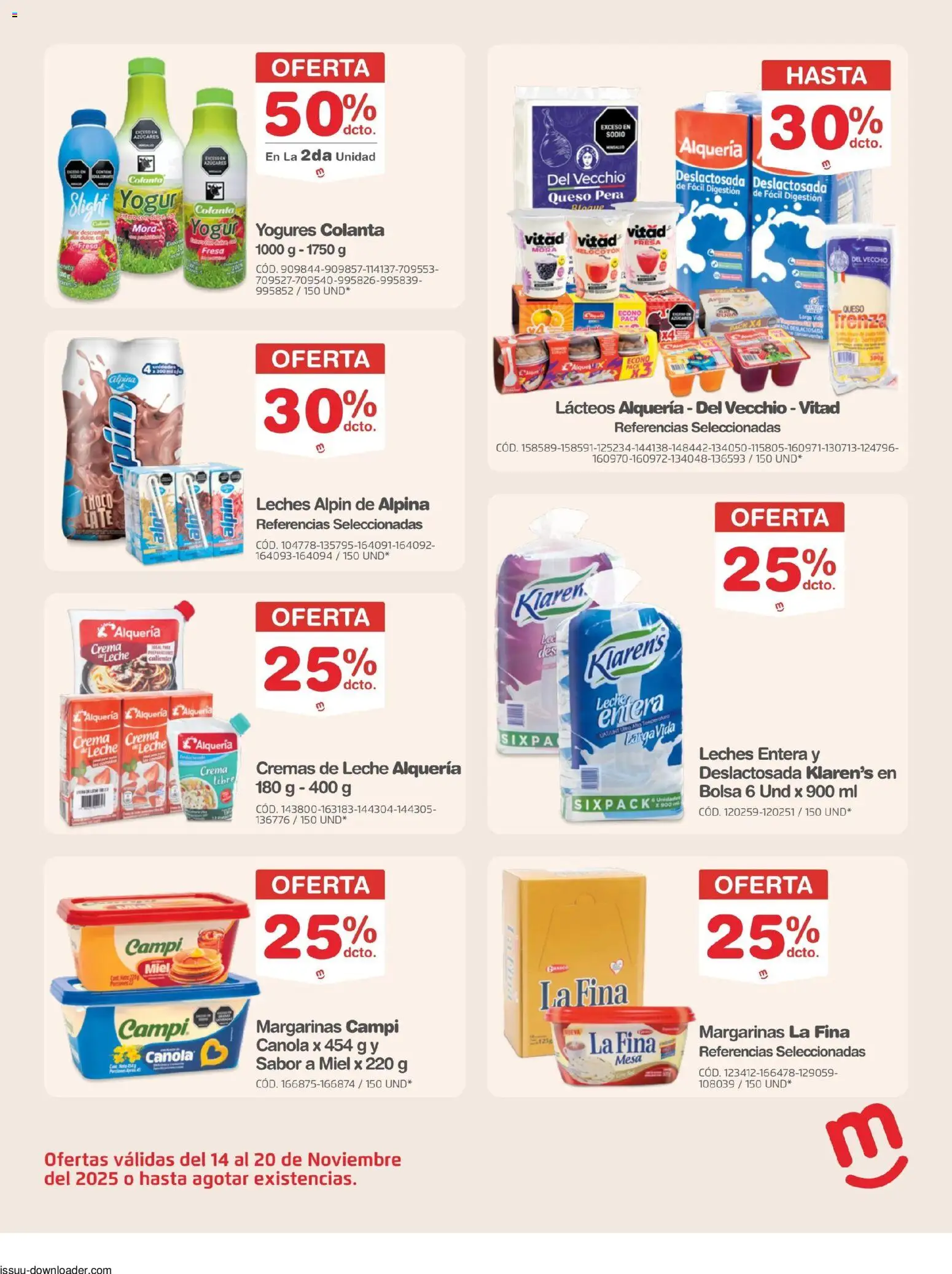 Makro revista - valida desde el 14.11.2025 | Página: 15 | Productos: Crema, Bolsa, Leche, Yogur