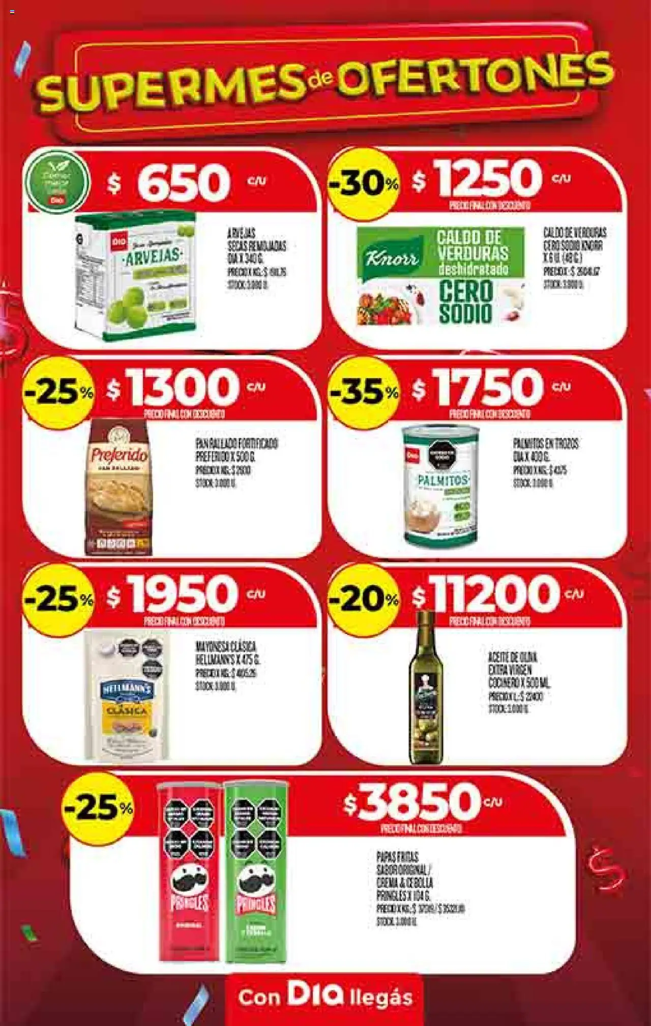 Supermercado DIA Ofertas │ válido desde el 08.10.2025 | Página: 15 | Productos: Aceite, Arvejas, Palmitos, Papas fritas