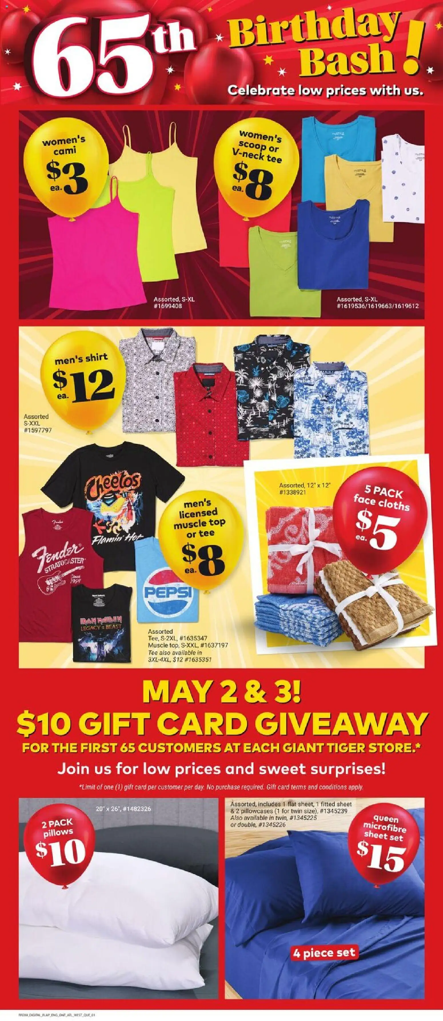 Giant Tiger flyer valid from 29.04.2026 | Page: 5 | Products: Pillow, Shirt