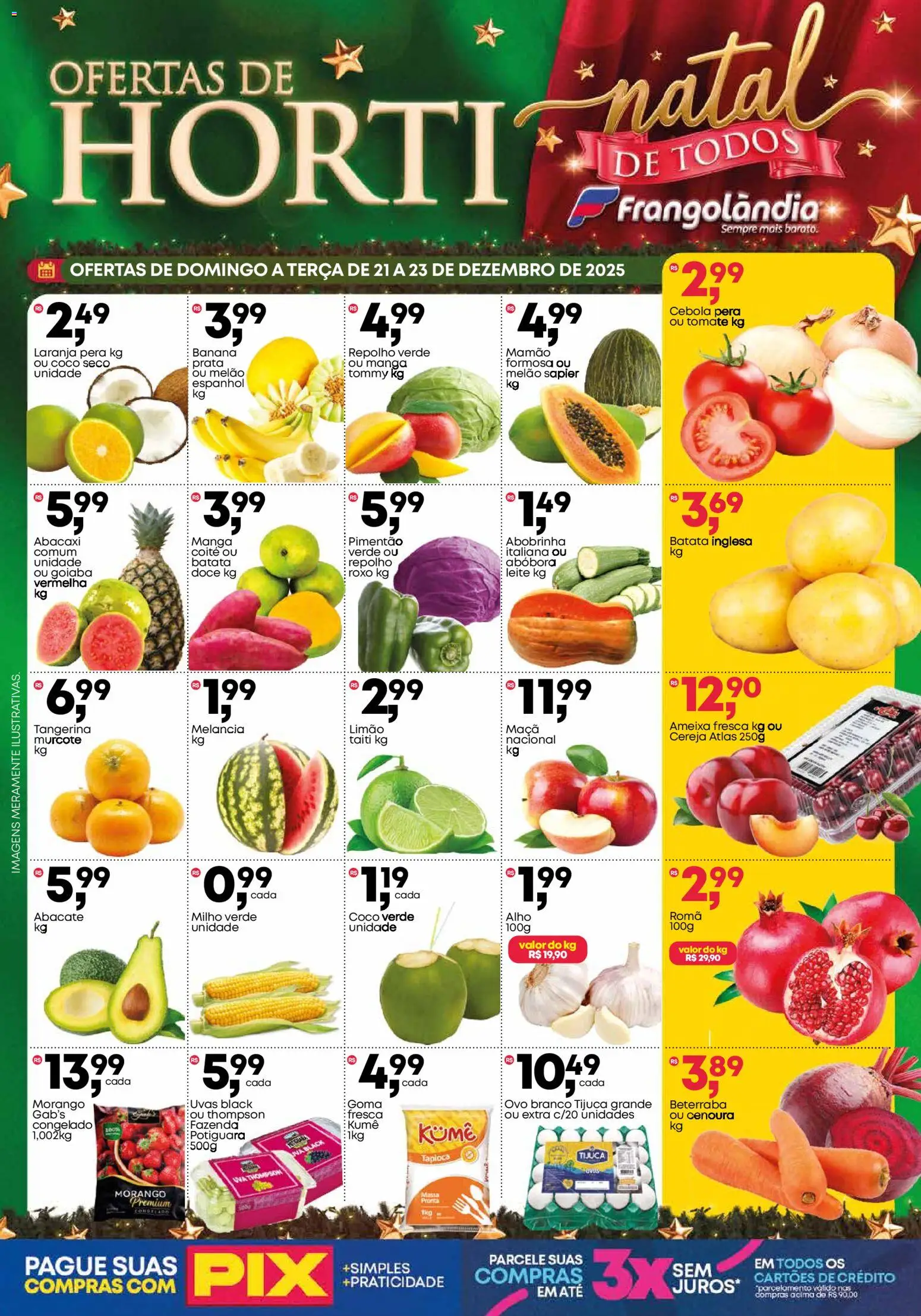 Frangolândia Folheto - válido de 21.12.2025 | Página: 1 | Produtos: Cereja, Abobrinha, Pimentão, Cenoura
