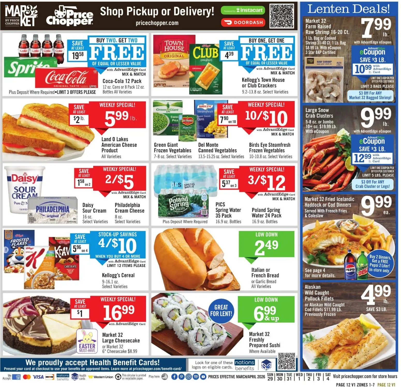 Price Chopper Weekly Ad - valid from 29.03.2026 | Page: 12 | Products: Corn, Bread, Cream, Bag