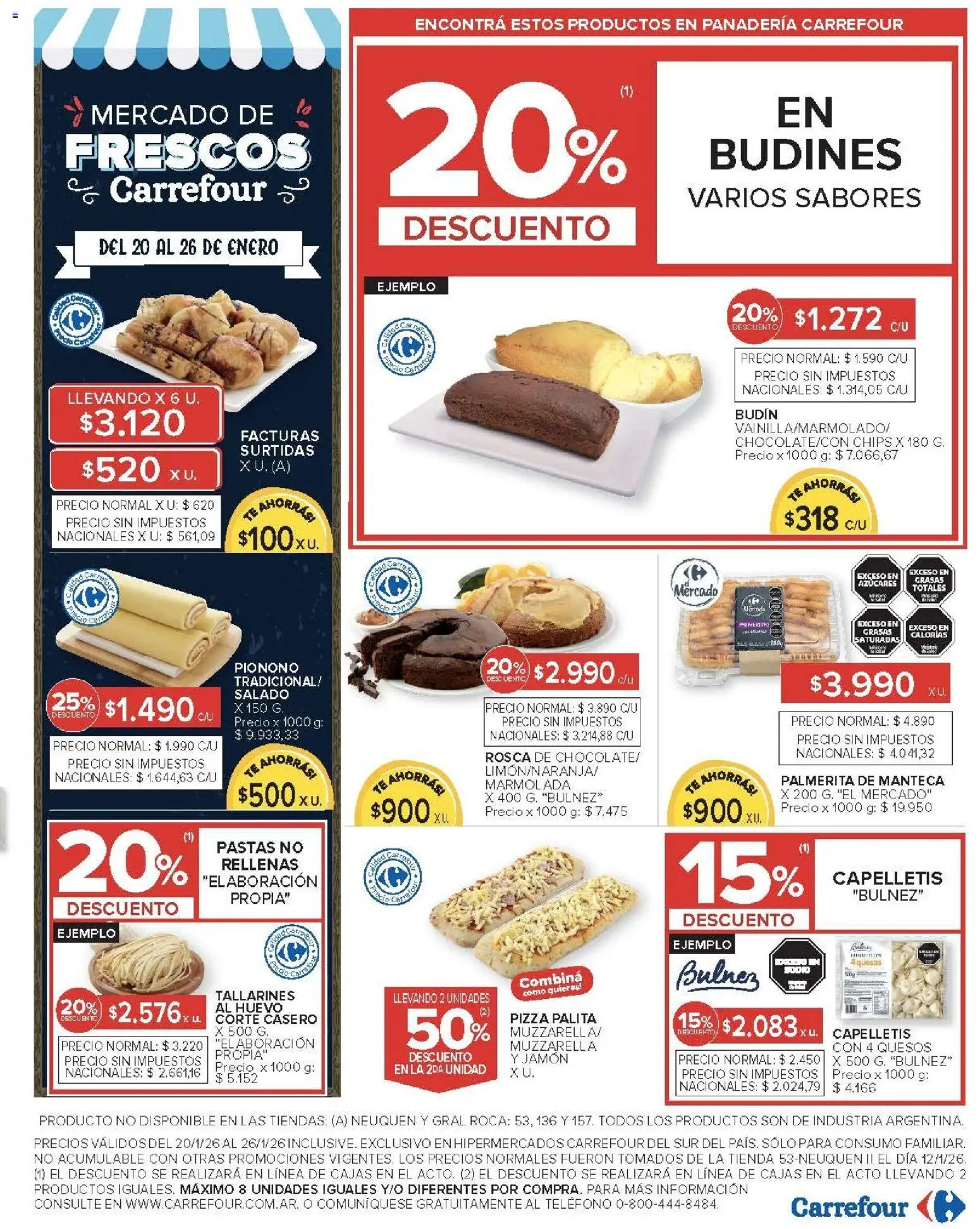 Carrefour ofertas │ válido desde el 20.01.2026 | Página: 7 | Productos: Muzzarella, Huevo, Pizza, Té