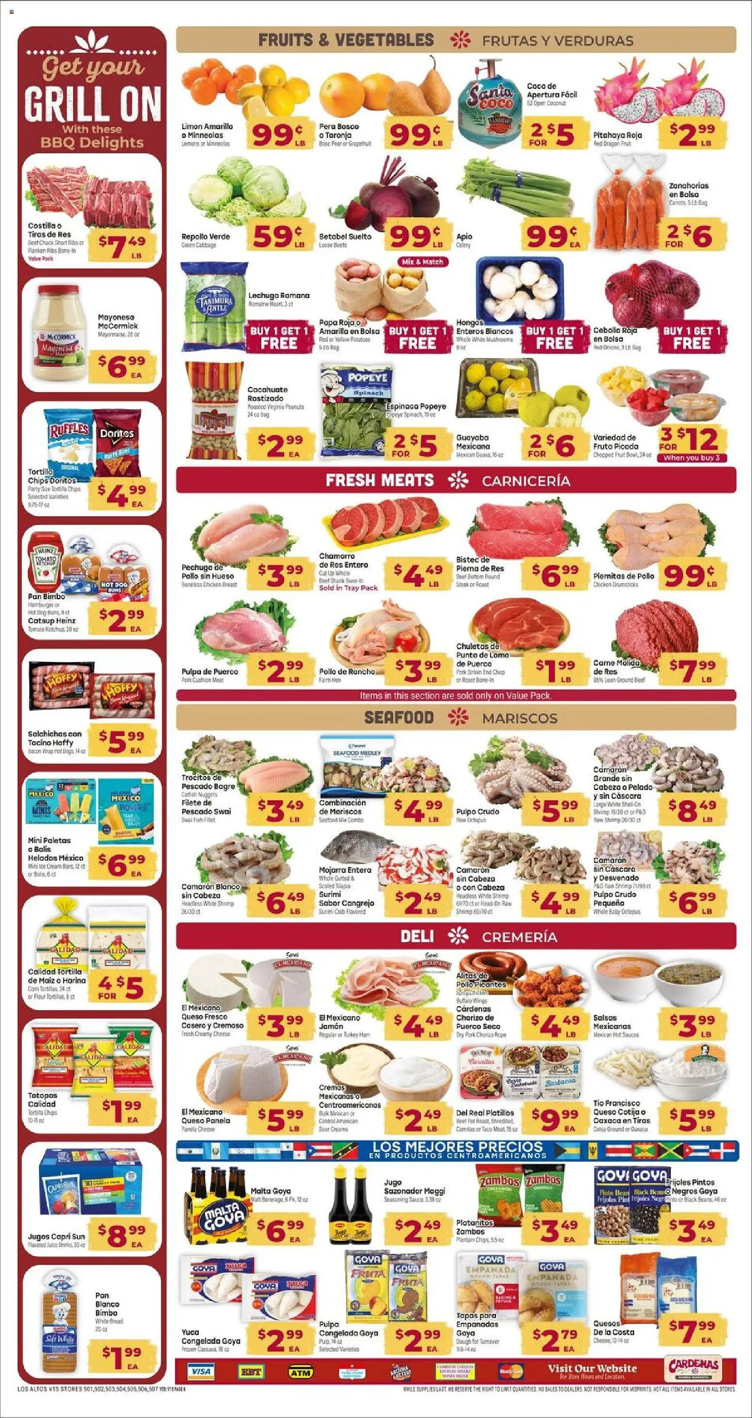 Cardenas Weekly Ad - AZ - valid from 15.04.2026 | Page: 4 | Products: Romaine, Pan, Cheese, Bag