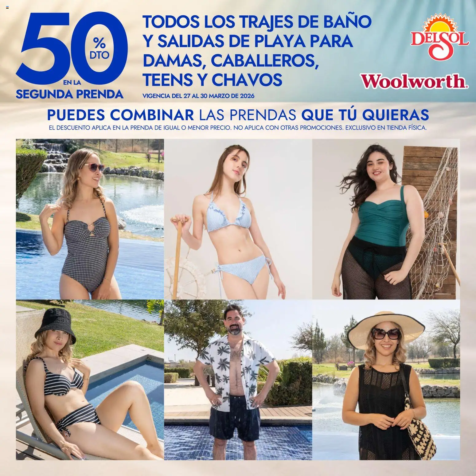 Nuevas ofertas de Del Sol y Woolworth válidas en toda la República Mexicana desde el 27.03.2026. ¡Encuentra las mejores ofertas en Del Sol y Woolworth katalog Promociones Especiales ! | Página: 3 | Productos: Baño