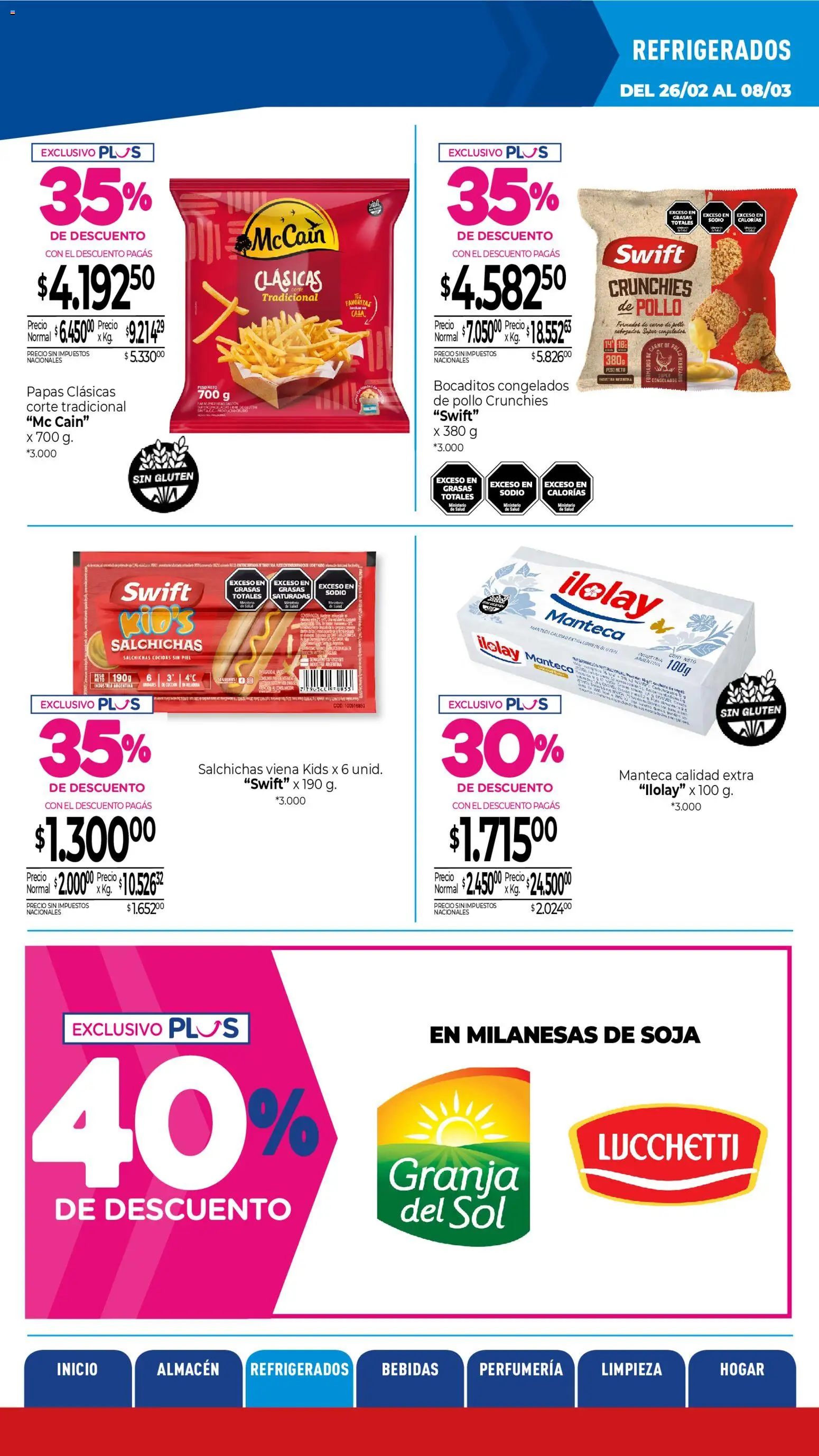 La Anonima catálogo │ válido desde el 26.02.2026 | Página: 19 | Productos: Peso, Pollo, Heladera, Manteca