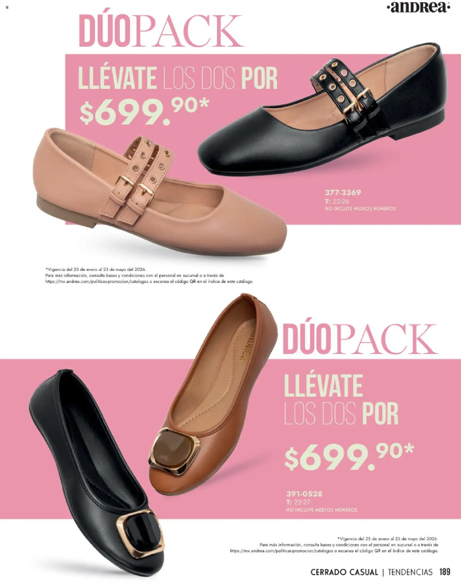 Nuevas ofertas de Andrea válidas en toda la República Mexicana desde el 25.01.2026. ¡Encuentra las mejores ofertas en Andrea catálogo Calzado Dama! | Página: 189