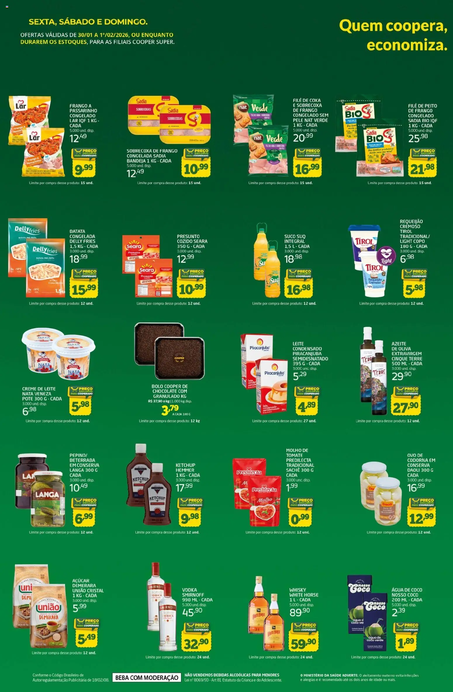 Cooper Folheto - válido de 30.01.2026 | Página: 2 | Produtos: Água de coco, Chocolate, Açúcar, Batata