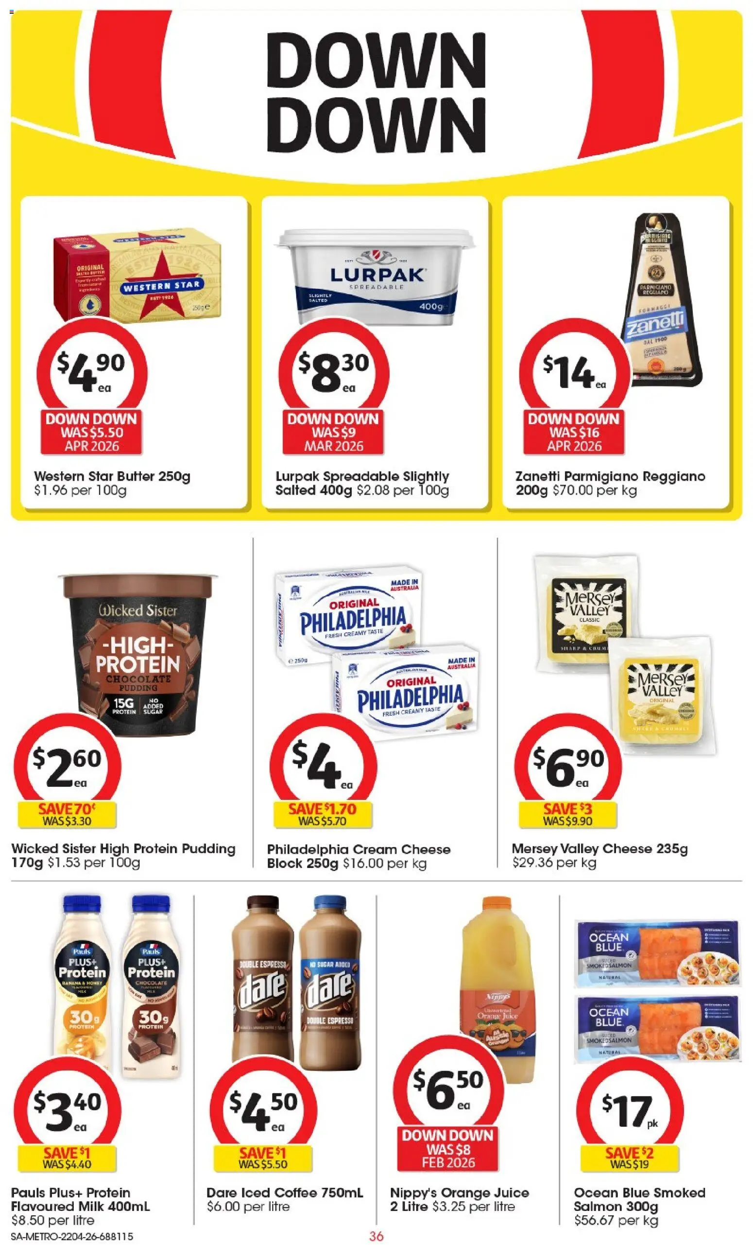 Coles catalogue - valid from 22.04.2026 | Page: 36 | Products: Milk, Butter, Pudding, Sugar