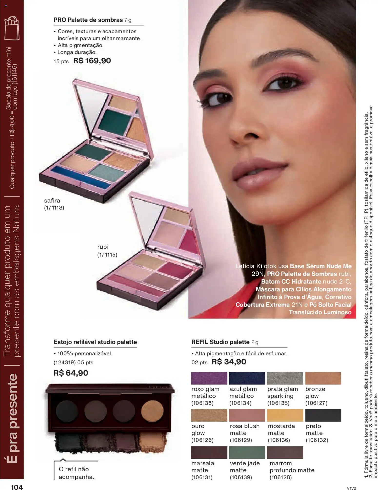 Natura Folheto - válido de 26.11.2025 | Página: 104 | Produtos: Corretivo, Blush, Base, Sérum