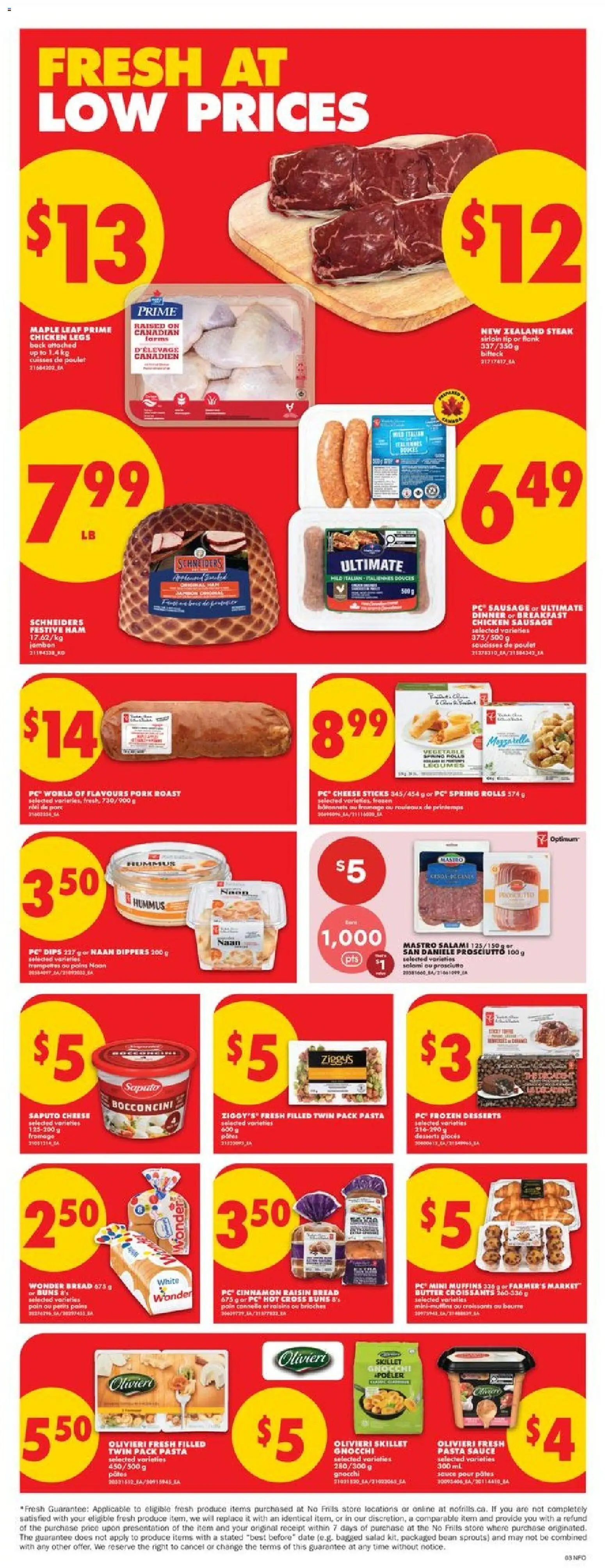 No Frills flyer valid from 02.04.2026 | Page: 3 | Products: Salad, PC, Cheese, Ham