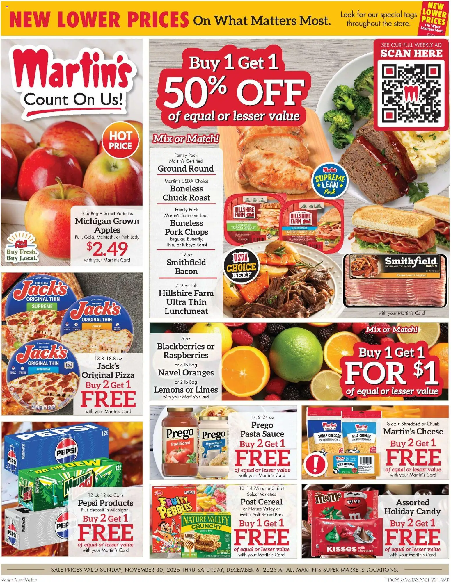 Martin’s Weekly Ad - valid from 30.11.2025 | Page: 1 | Products: Cheese, Oranges, Bag, Oven