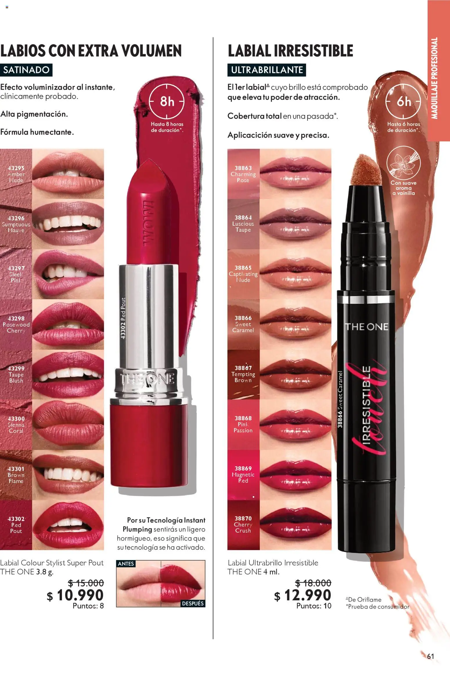 Oriflame catálogo │ válido desde el 24.01.2026 | Página: 61 | Productos: Brillo, Maquillaje, Labial