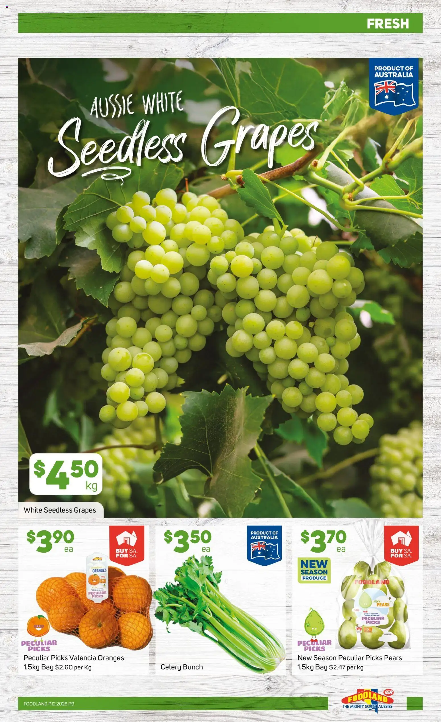 Foodland catalogue - valid from 18.03.2026 | Page: 9 | Products: Oranges, Grapes, Bag