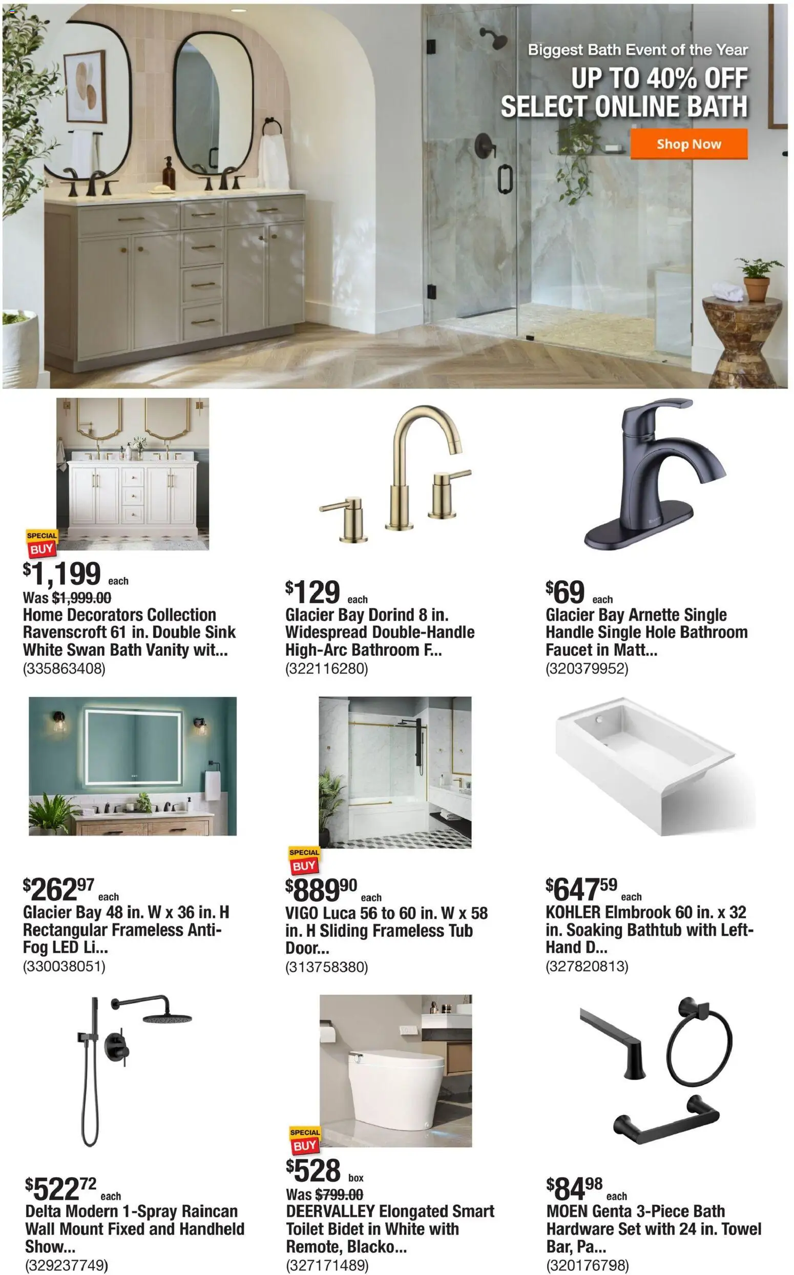 Home Depot Weekly Ad - NY - valid from 08.01.2026 | Page: 2 | Products: Bath, Bathtub