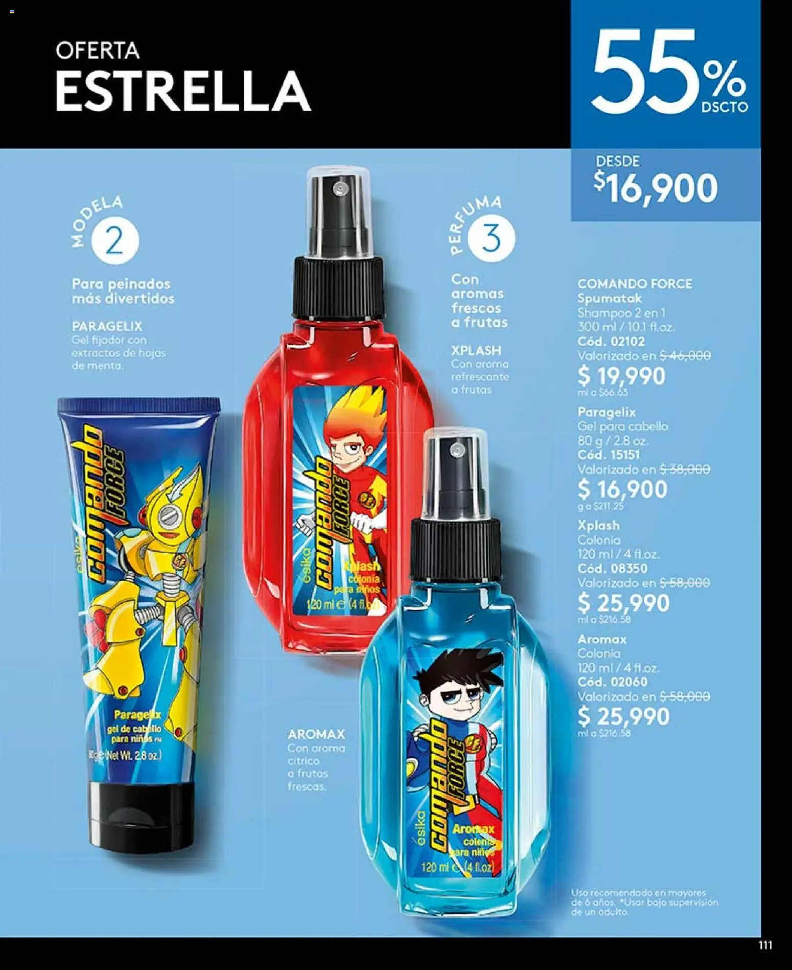 Ésika revista - valida desde el 24.04.2026 | Página: 111 | Productos: Fijador, Shampoo, Perfume