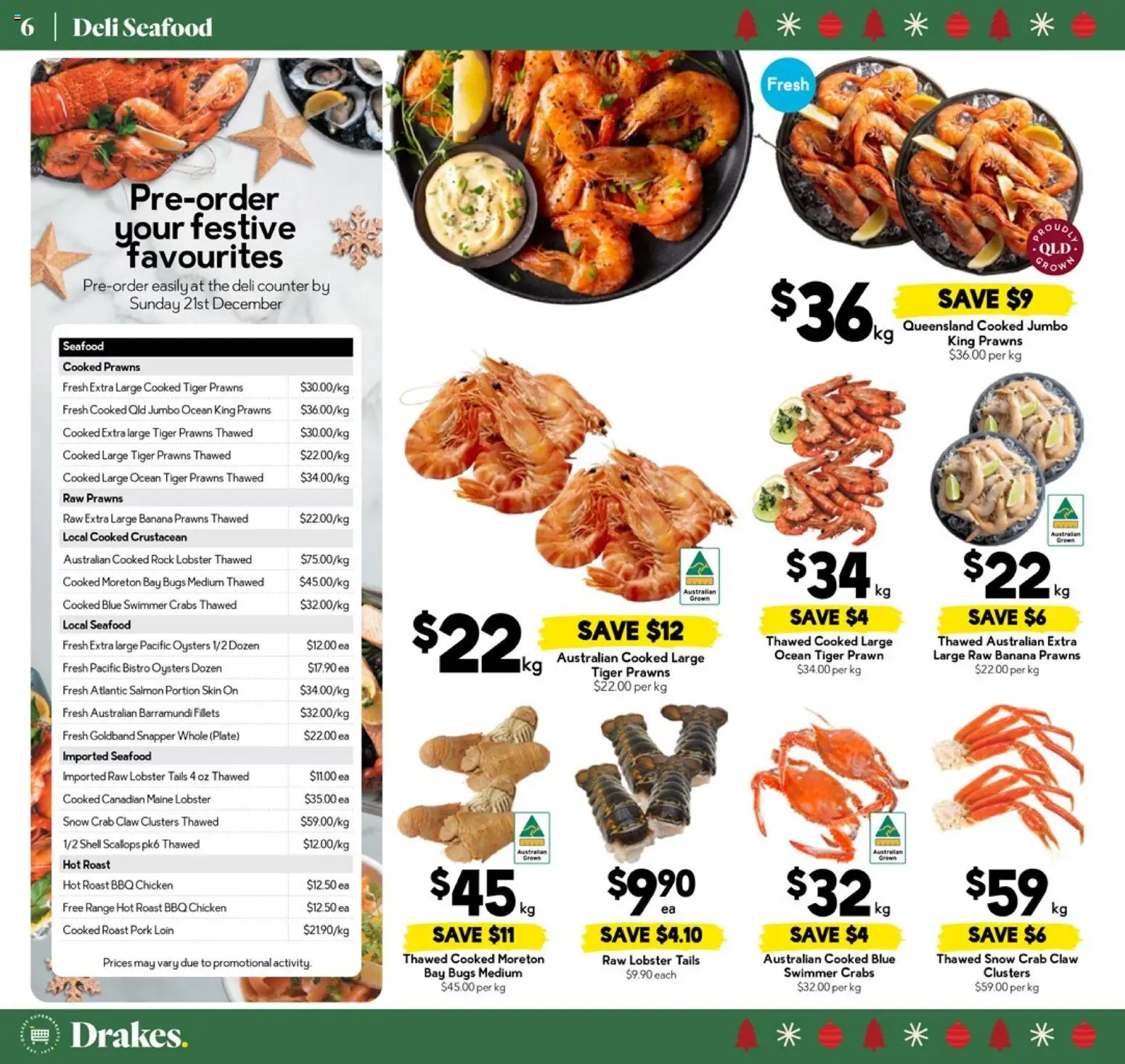 Drakes catalogue - valid from 17.12.2025 | Page: 6 | Products: Pork, Lobster, Prawns, Seafood