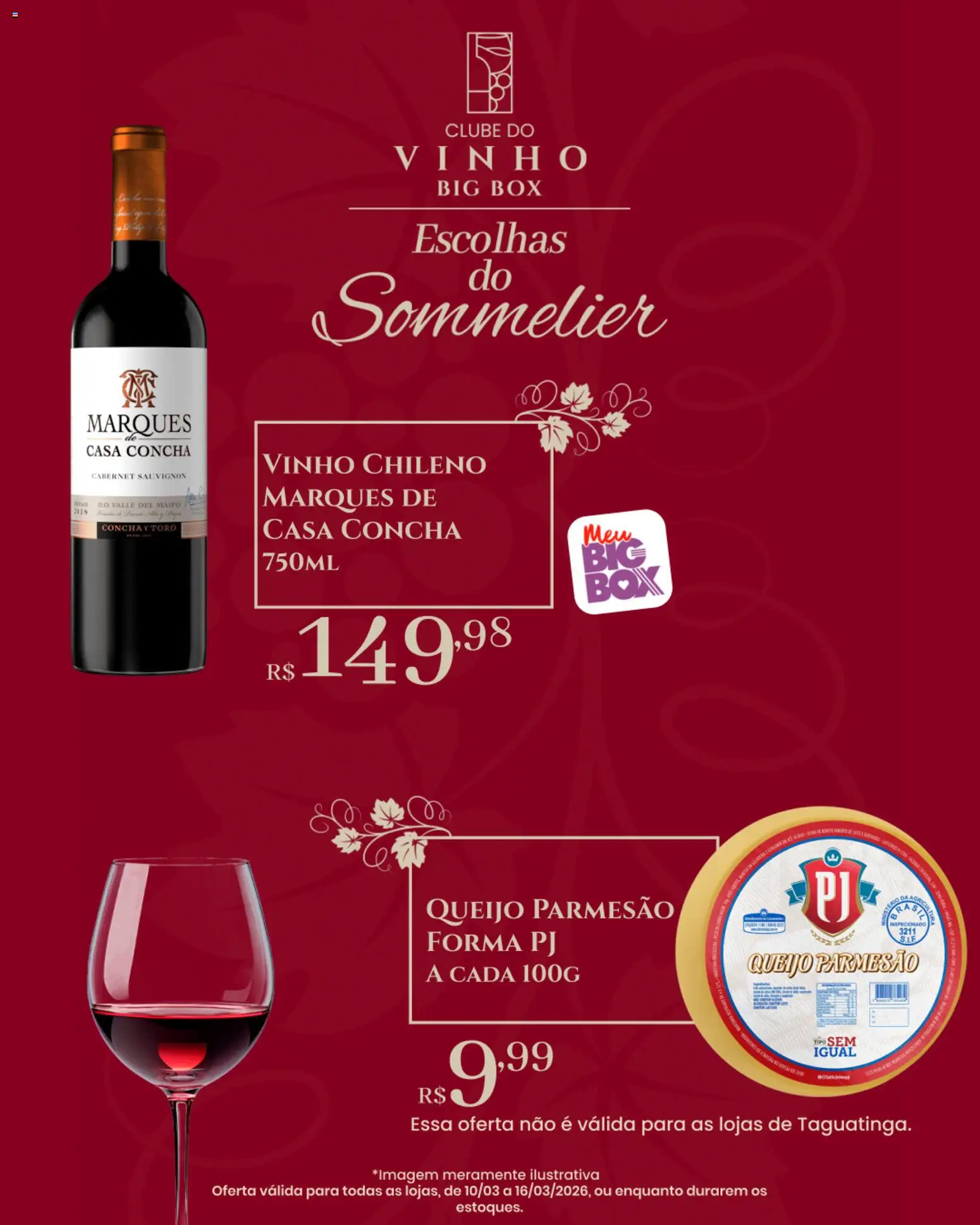 Big Box Folheto - válido de 10.03.2026 | Página: 10 | Produtos: Queijo, Vinho, Parmesão, Queijo parmesão