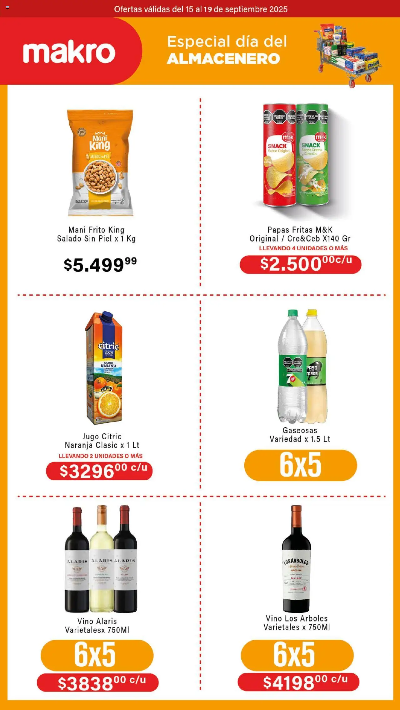 Makro ofertas │ válido desde el 15.09.2025 | Página: 2 | Productos: Cebolla, Mani, Papas fritas, Crema