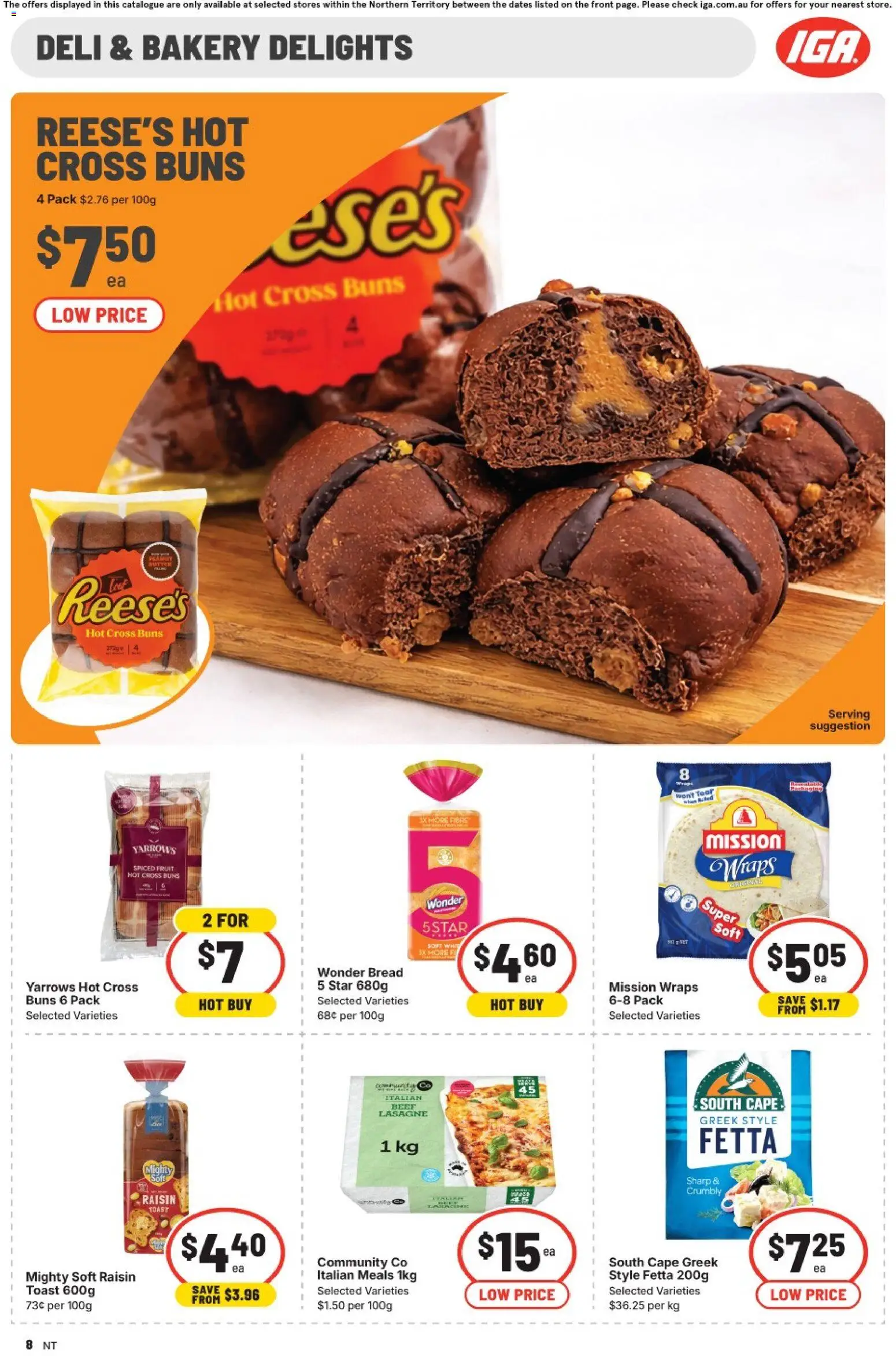 IGA catalogue - valid from 11.03.2026 | Page: 8 | Products: Bread, Beef, Bakery