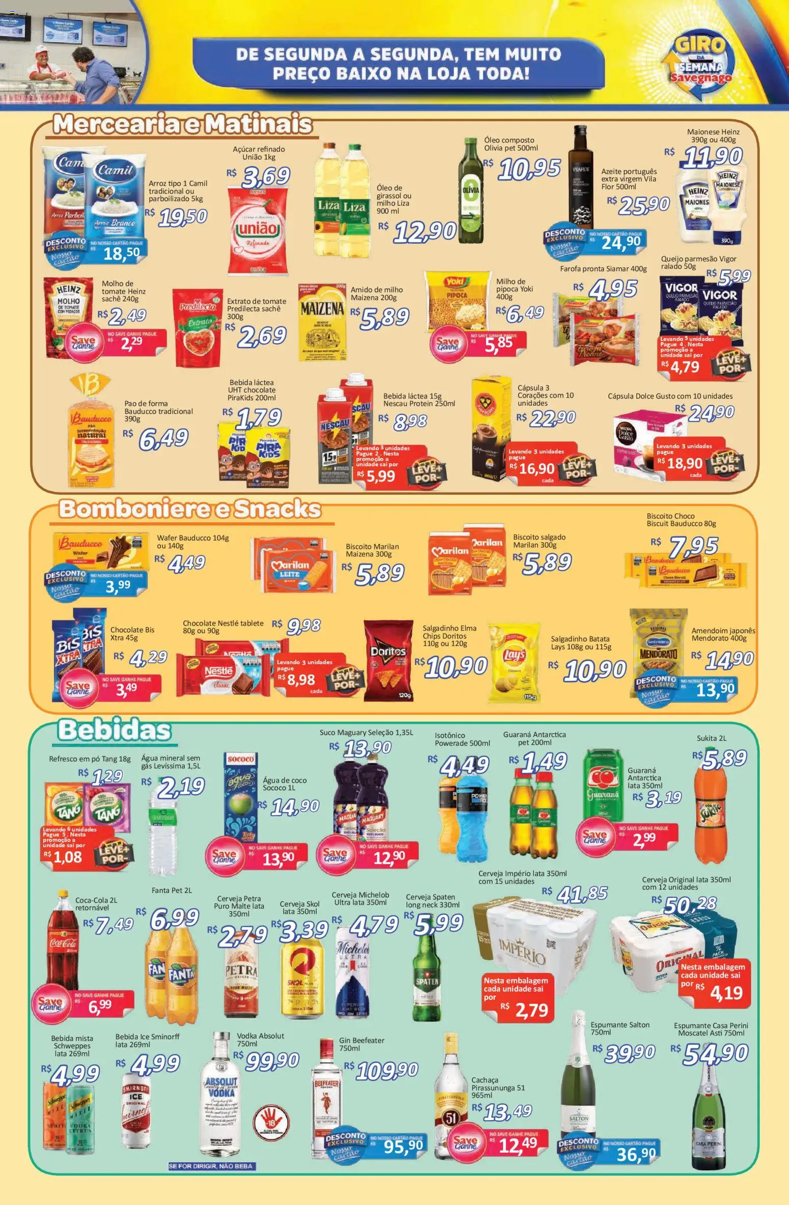 Savegnago Folheto - válido de 23.04.2026 | Página: 3 | Produtos: Cachaça, Cerveja, Maionese, Pipoca