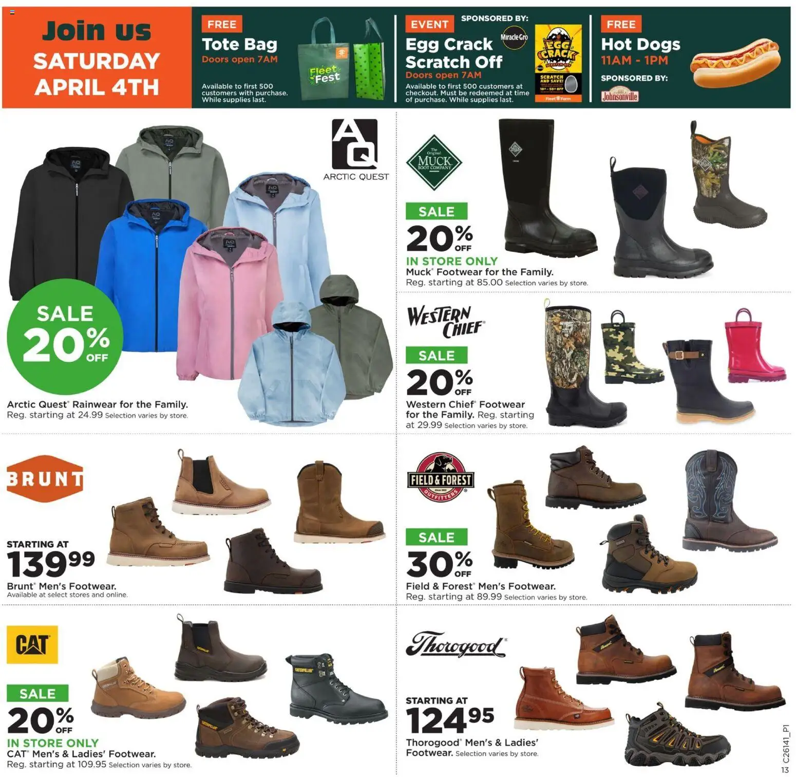 Mills Fleet Farm Weekly Ad - valid from 30.03.2026 | Page: 22 | Products: Hot Dogs, Bag, Rainwear