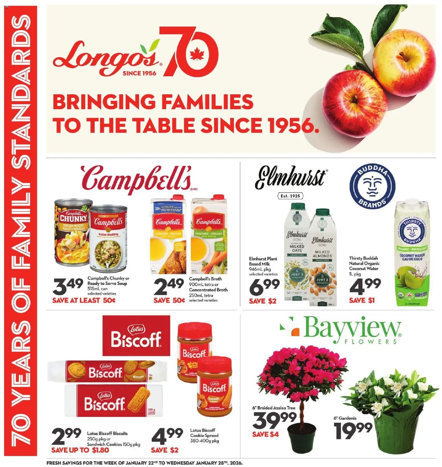 Longo's flyer valid from 22.01.2026 | Page: 8 | Products: Cookies, Table, Milk, Chicken