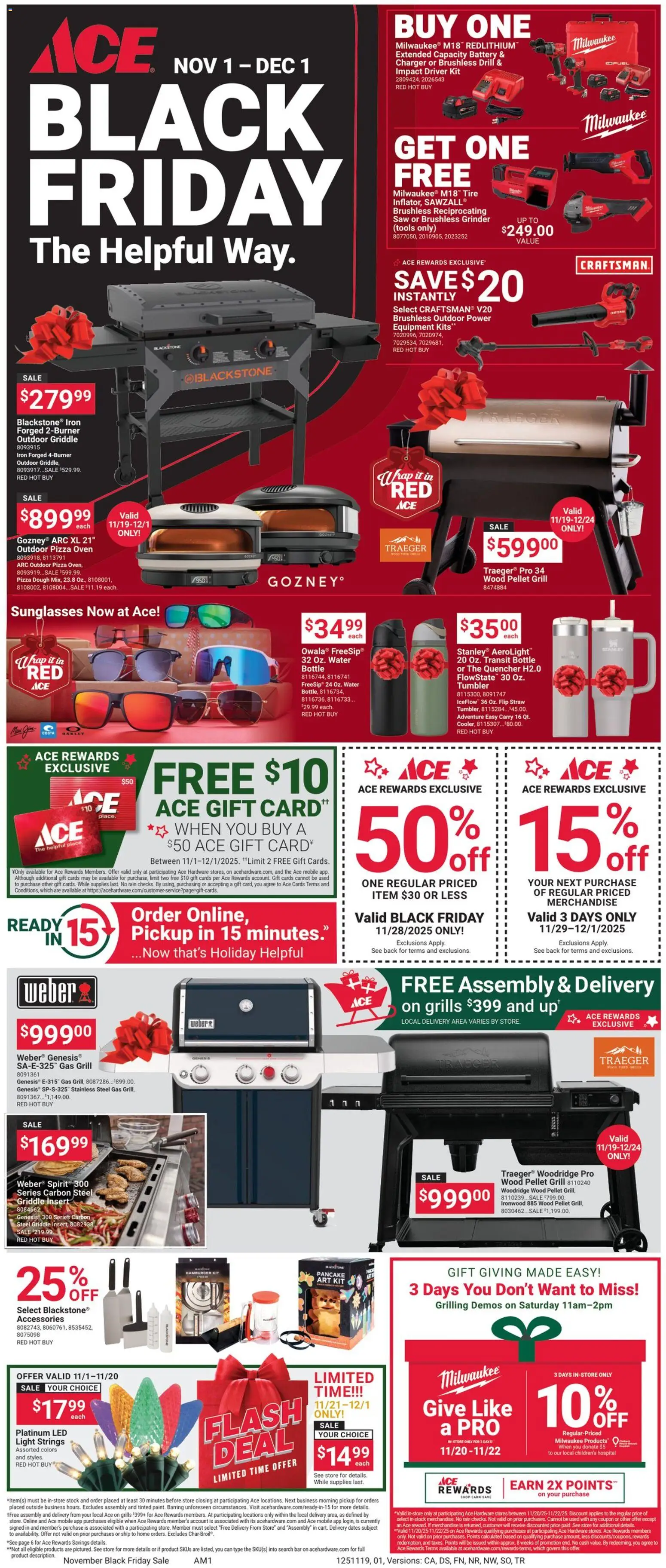 ACE Hardware Black Friday - valid from 01.11.2025 | Page: 1 | Products: Saw, Griddle, Pizza, Charger