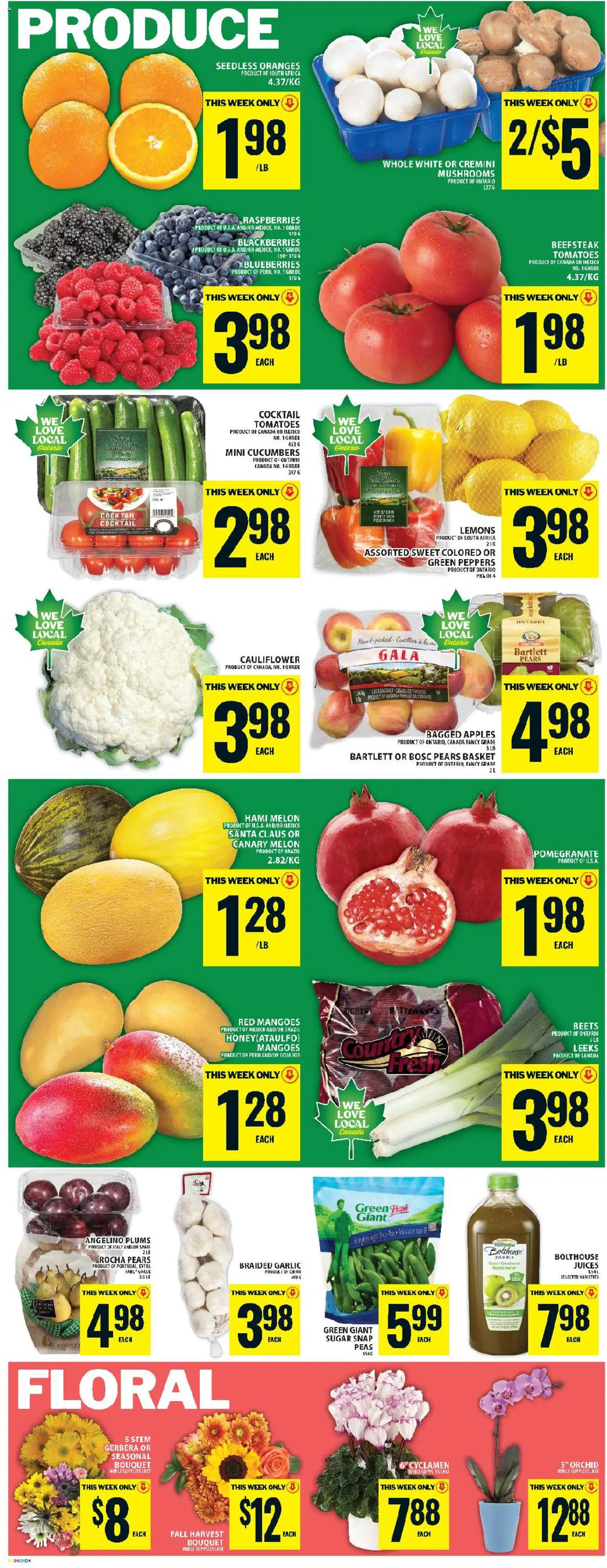 Food Basics flyer valid from 23.10.2025 | Page: 7 | Products: Basket, Apples, Oranges, Tomatoes