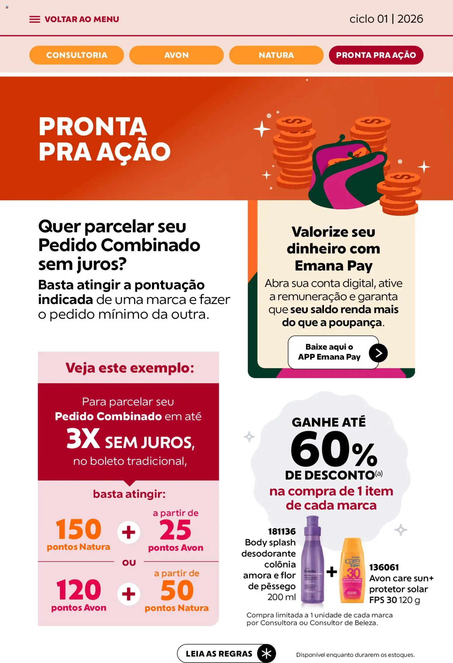 Avon Folheto - válido de 19.12.2025 | Página: 42 | Produtos: Pêssego, Protetor solar, Desodorante, Body