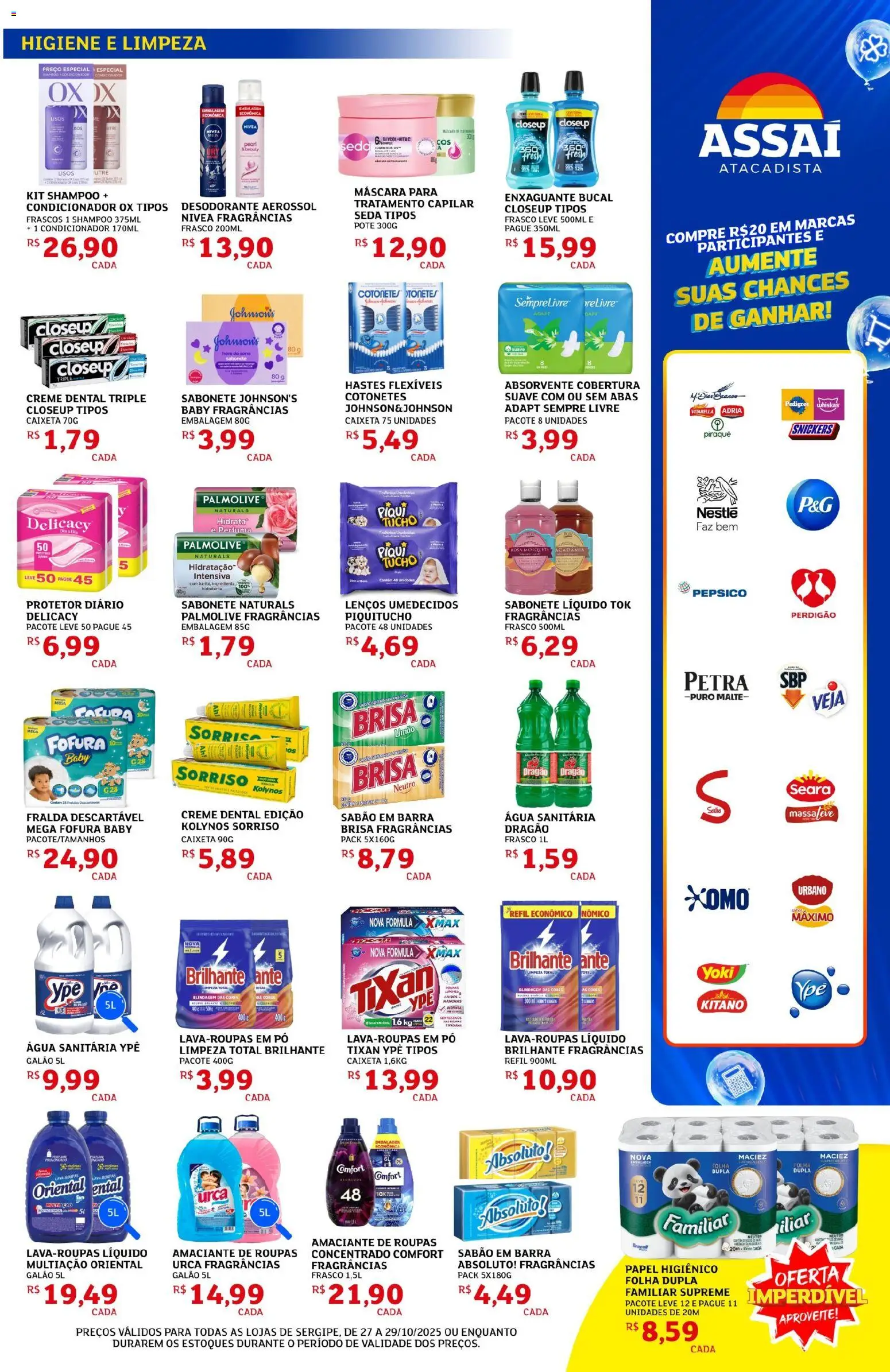 Assaí Atacadista Folheto - válido de 27.10.2025 | Página: 7 | Produtos: Shampoo, Desodorante, Enxaguante bucal, Creme