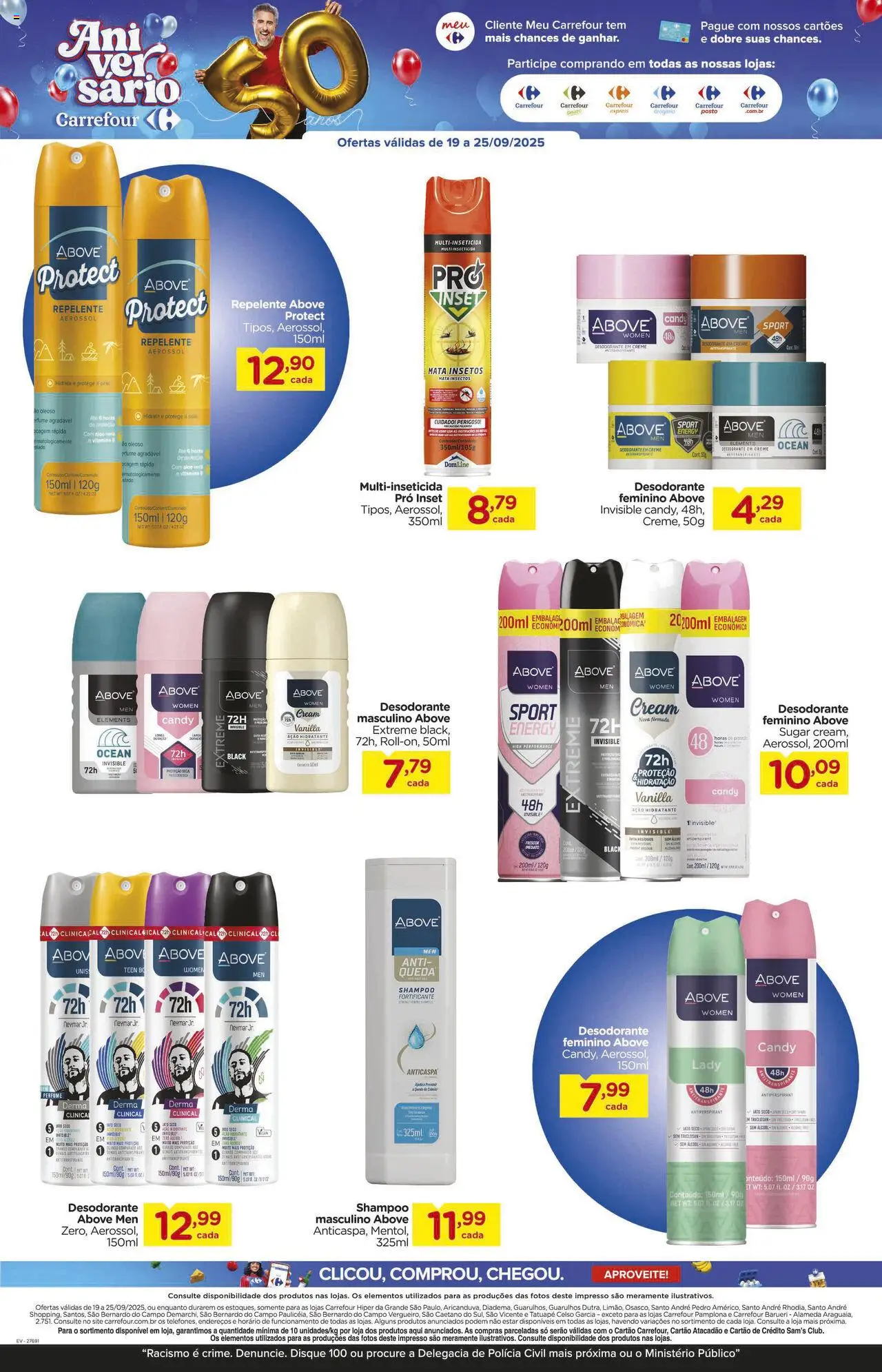 Carrefour Folheto - válido de 19.09.2025 | Página: 12 | Produtos: Shampoo, Perfume, Desodorante, Repelente