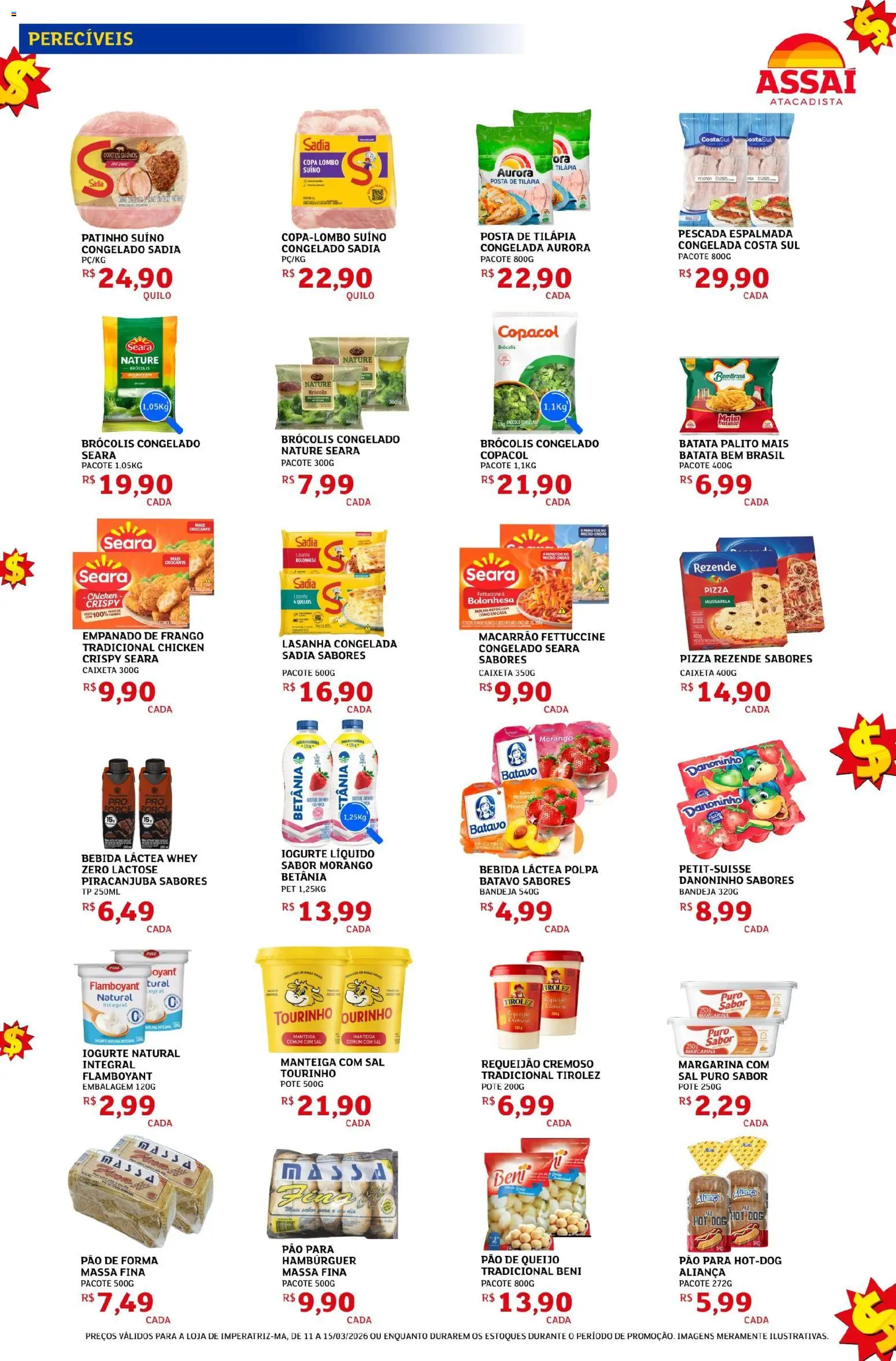 Assaí Atacadista Folheto - válido de 11.03.2026 | Página: 3 | Produtos: Copa, Macarrão, Hambúrguer, Mussarela