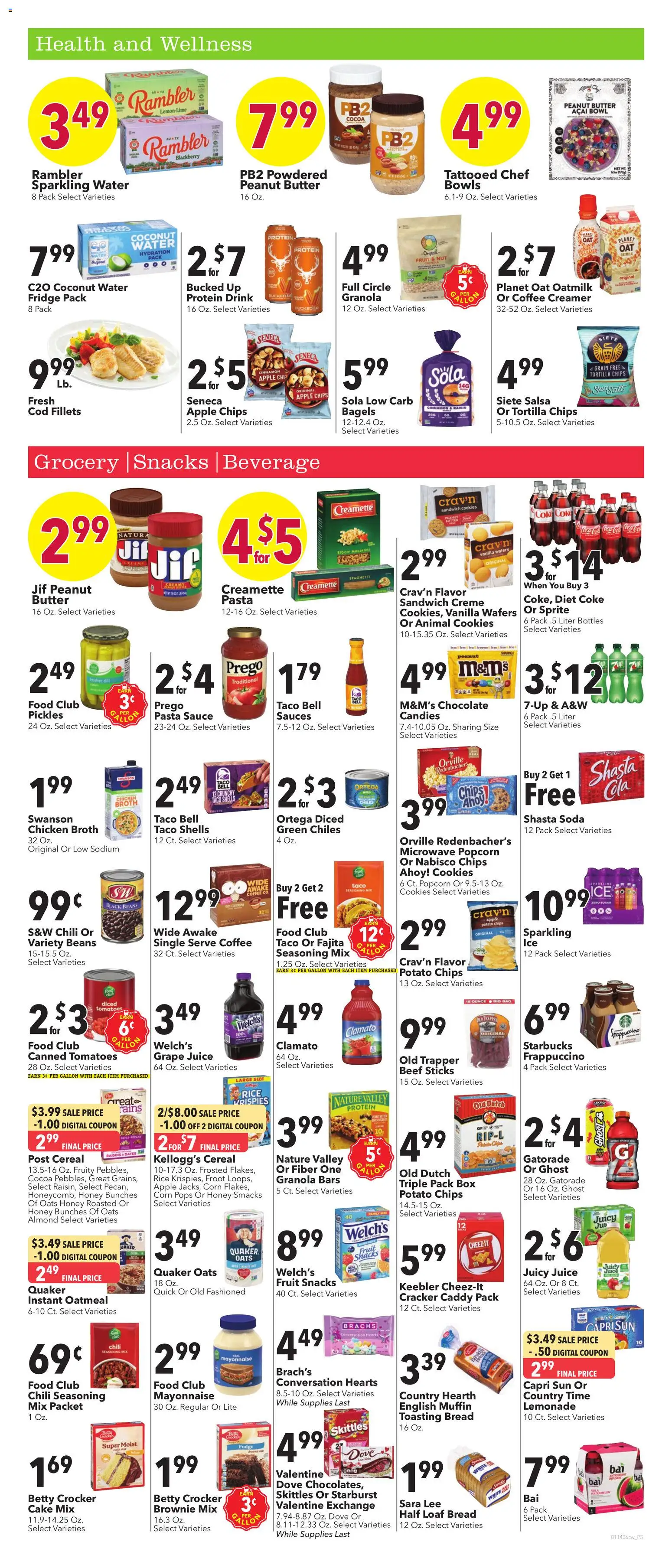 Cash Wise Weekly Ad - valid from 14.01.2026 | Page: 3 | Products: Bread, Tomatoes, Cookies, Sauce