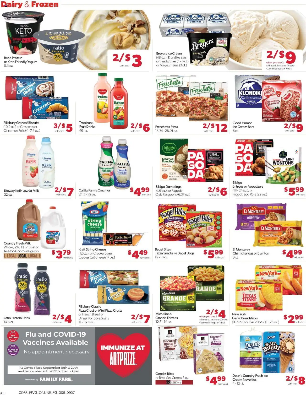 Family Fare Weekly Ad - MI - valid from 07.09.2025 | Page: 10 | Products: Cheese, Yogurt, Pizza, Ice cream