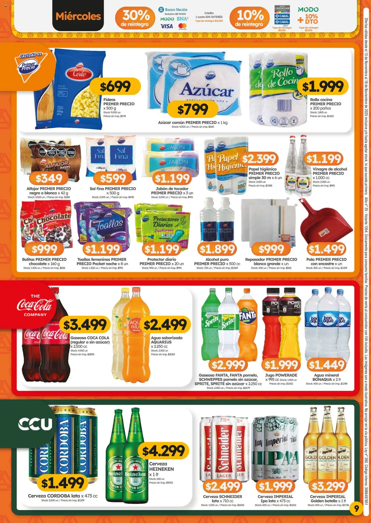 Cordiez ofertas │ válido desde el 13.11.2025 | Página: 9 | Productos: Botella, Repasador, Jabón, Jugo