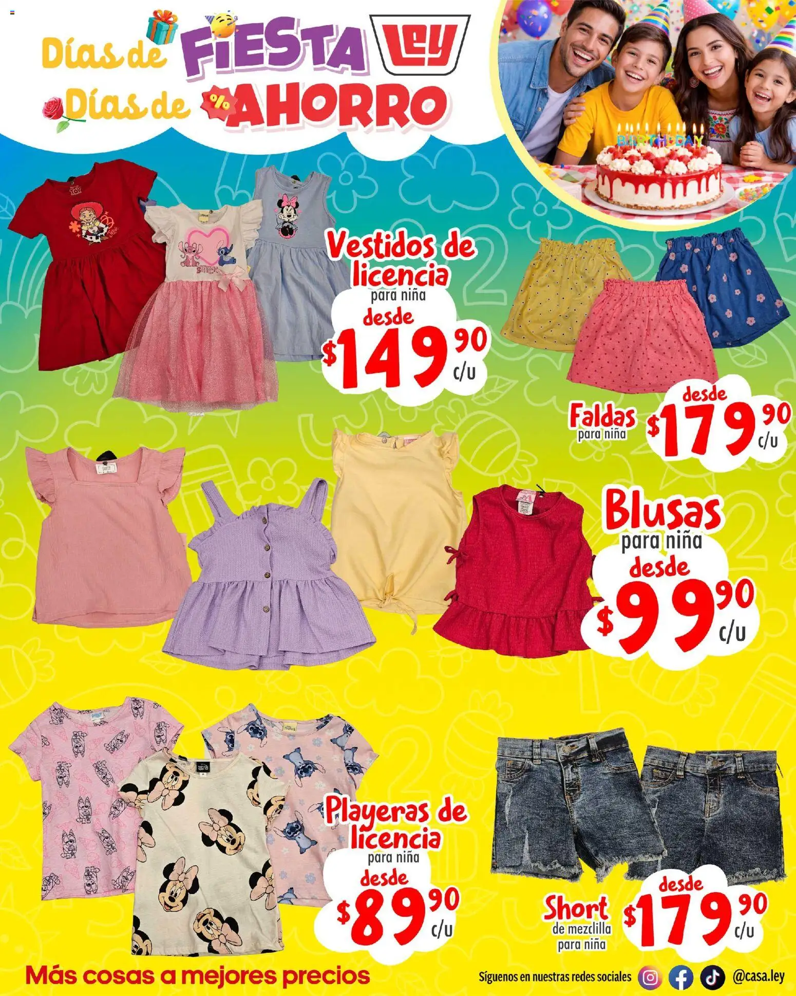 Nuevas ofertas de Casa Ley válidas en toda la República Mexicana desde el 17.04.2026. ¡Encuentra las mejores ofertas en Casa Ley folleto Frontera suple Día del Niño! | Página: 16 | Productos: Faldas, Short