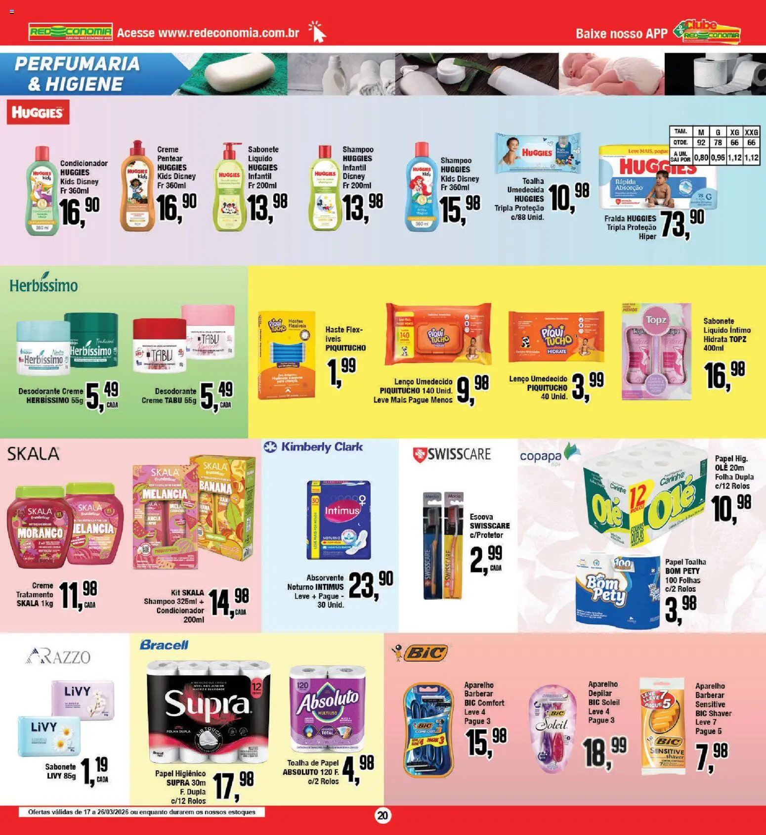 RedEconomia Folheto - válido de 17.03.2026 | Página: 20 | Produtos: Melancia, Escova, Creme, Kit skala