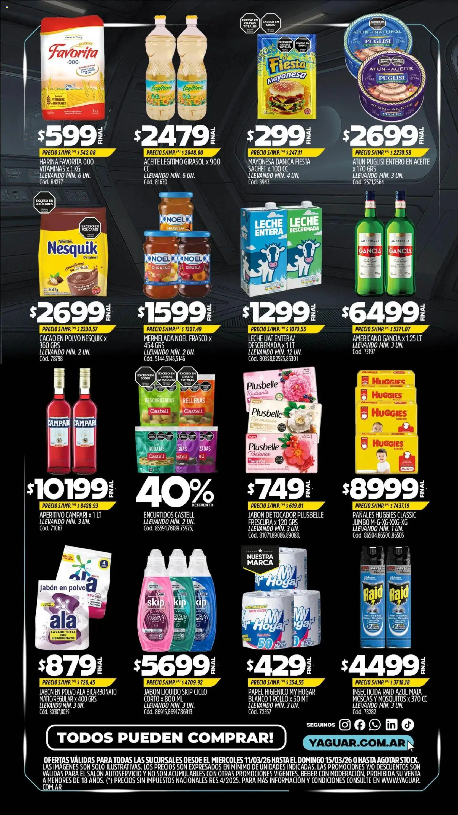 Yaguar - Oferta Semanal Salta │ válido desde el 11.03.2026 | Página: 1 | Productos: Vitaminas, Insecticida, Jabón líquido, Cacao