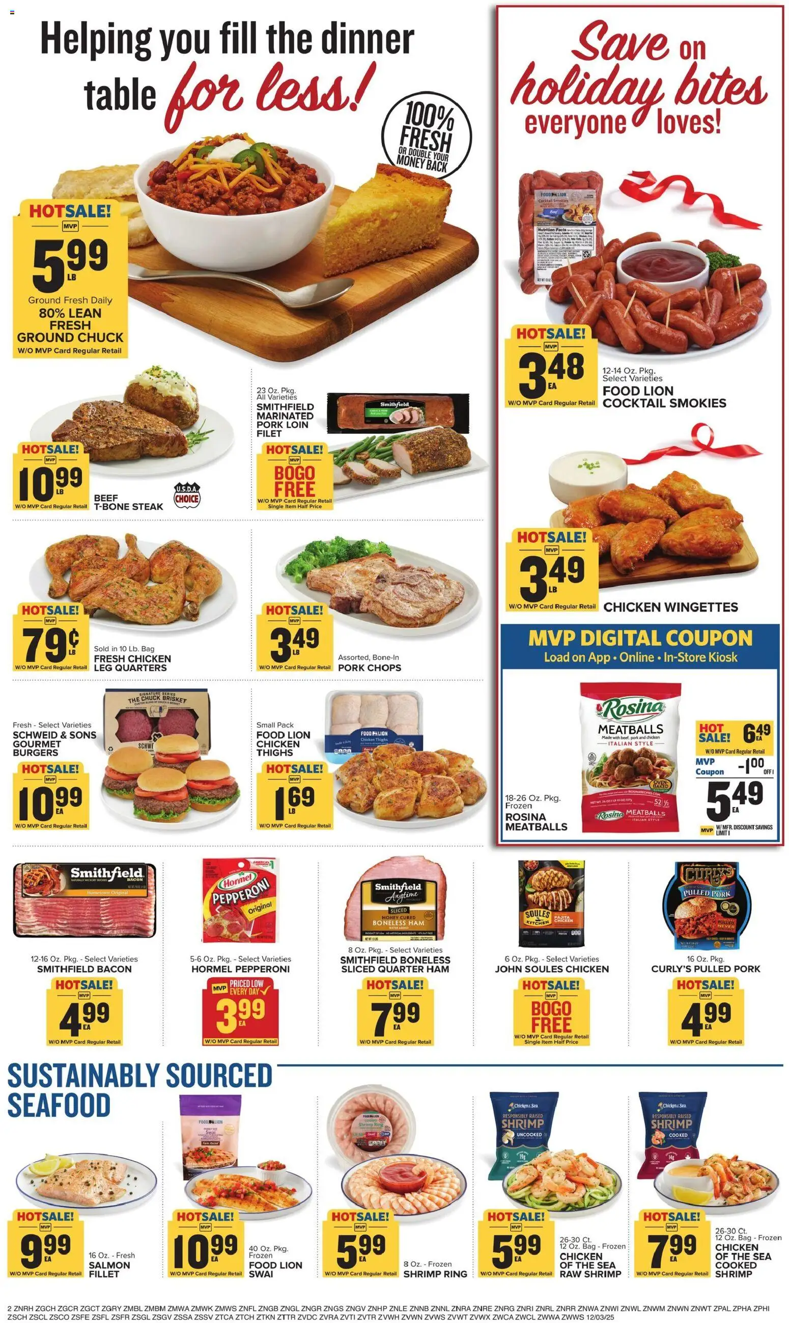 Food Lion Weekly Ad - valid from 03.12.2025 | Page: 2 | Products: Ring, Pork, Water, Seafood