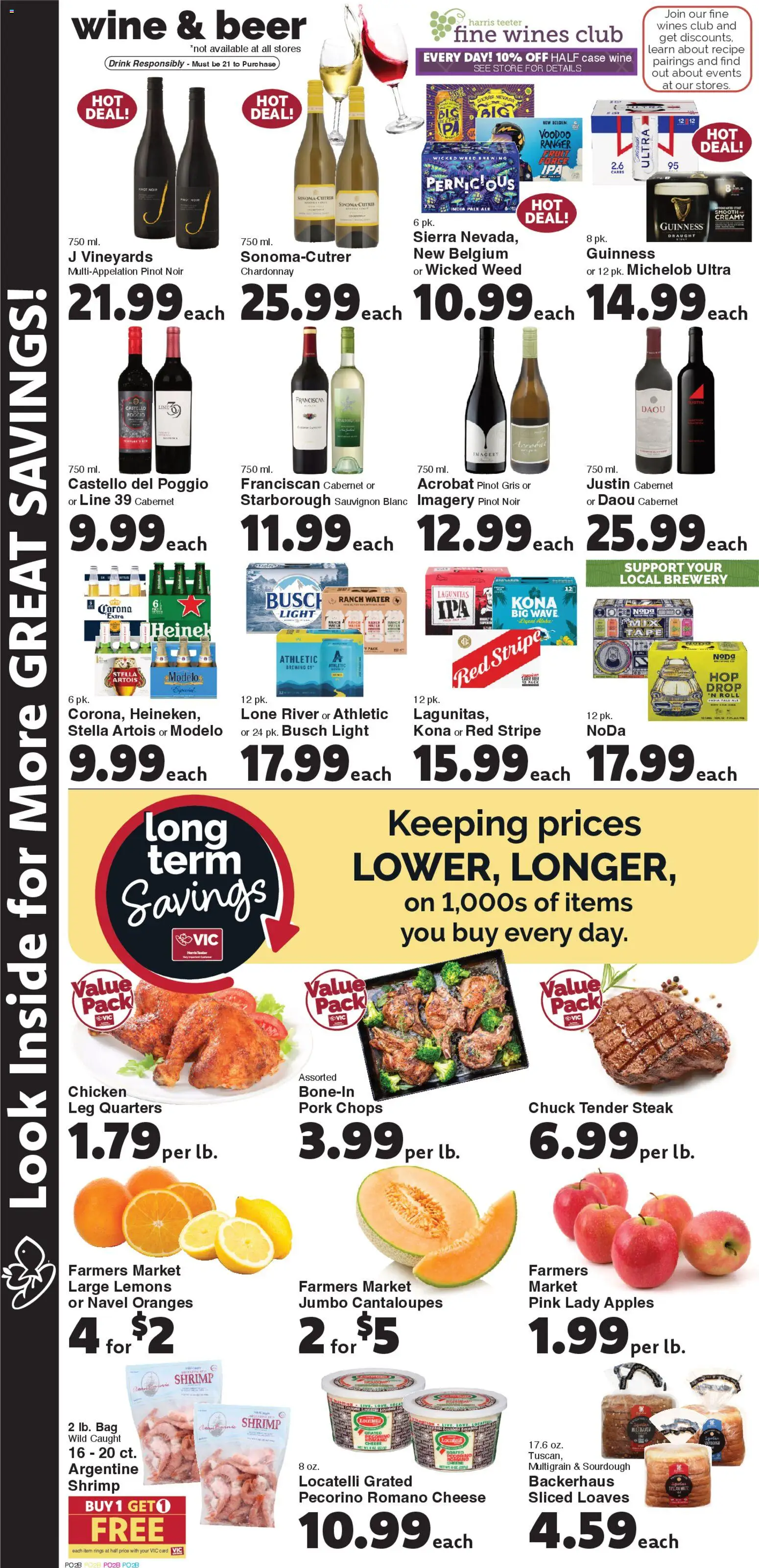 Harris Teeter Weekly Ad - valid from 08.04.2026 | Page: 10 | Products: Cantaloupes, Cheese, Apples, Oranges
