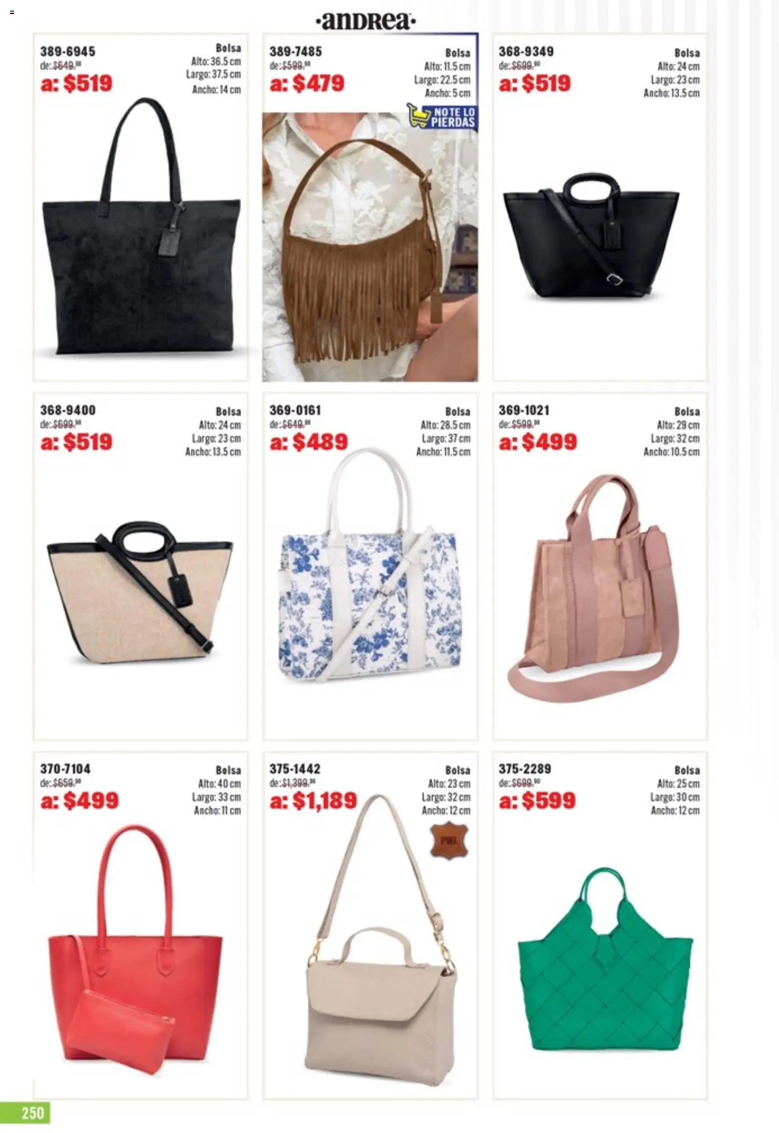 Nuevas ofertas de Andrea válidas en toda la República Mexicana desde el 05.04.2026. ¡Encuentra las mejores ofertas en Andrea catálogo Outlet! | Página: 250 | Productos: Bolsa