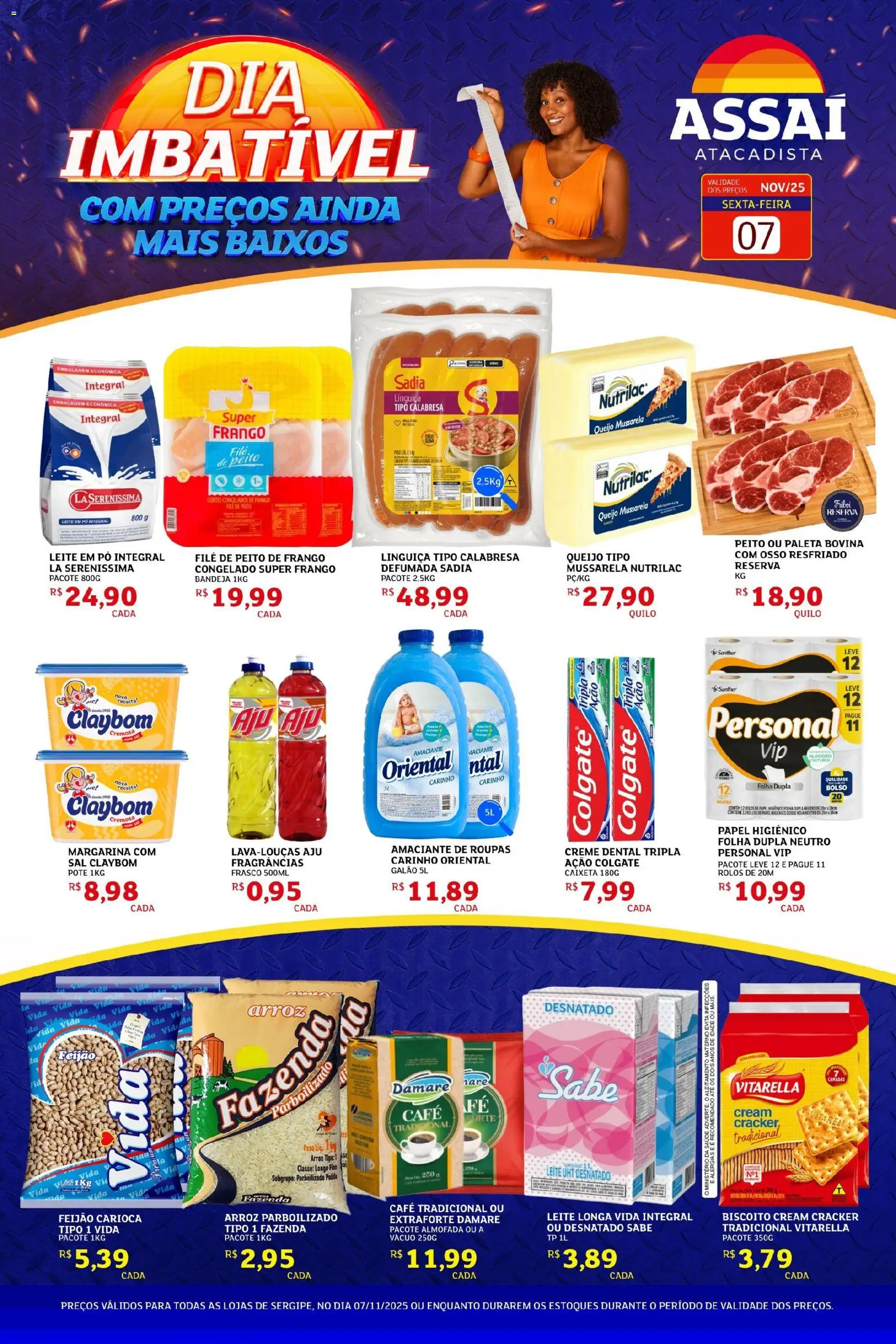 Assaí Atacadista Folheto - válido de 07.11.2025 | Página: 1 | Produtos: Roupas, Papel higiênico, Margarina, Peito de frango