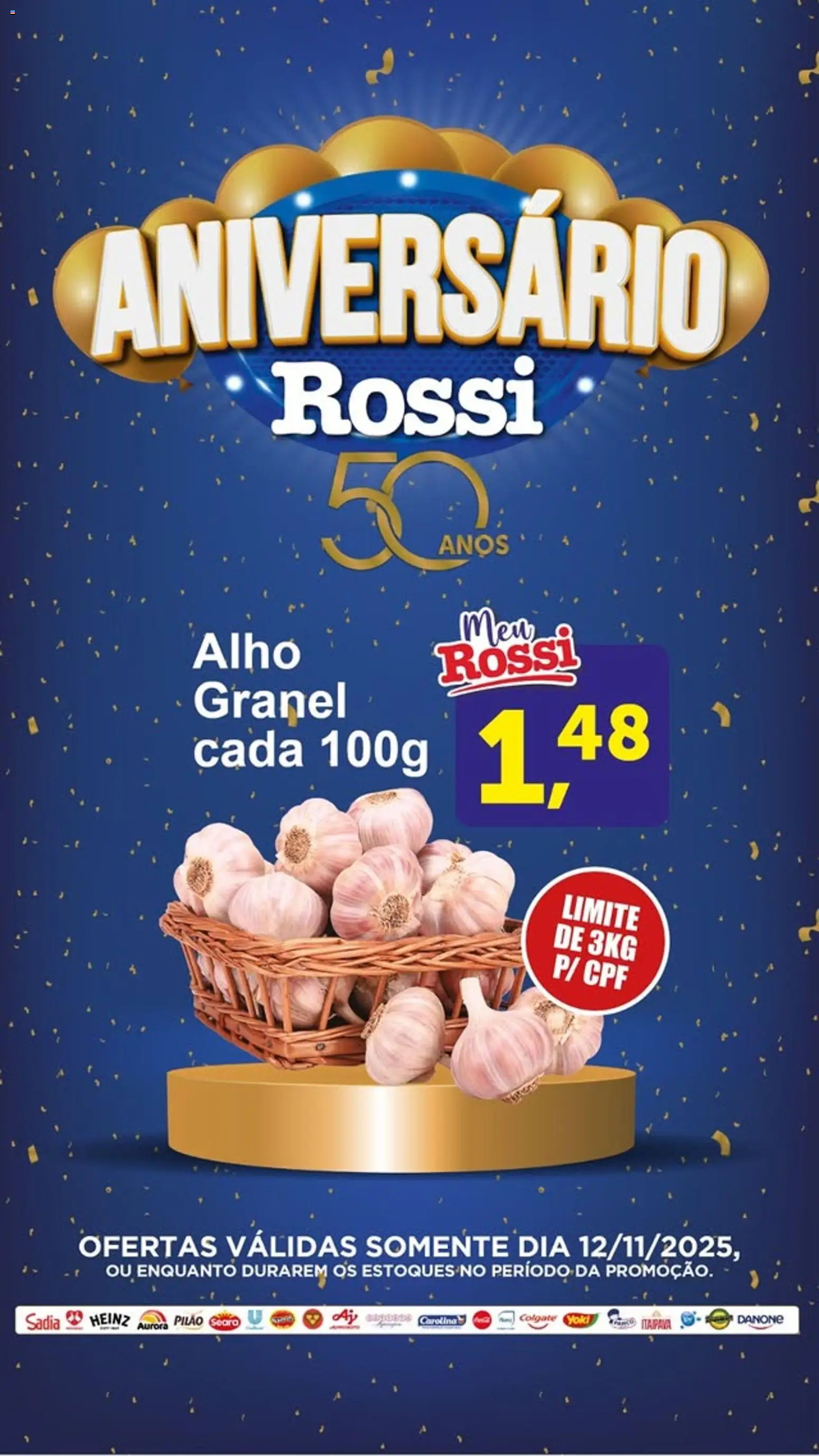Rossi Supermercados Folheto - válido de 12.11.2025 | Página: 1 | Produtos: Alho